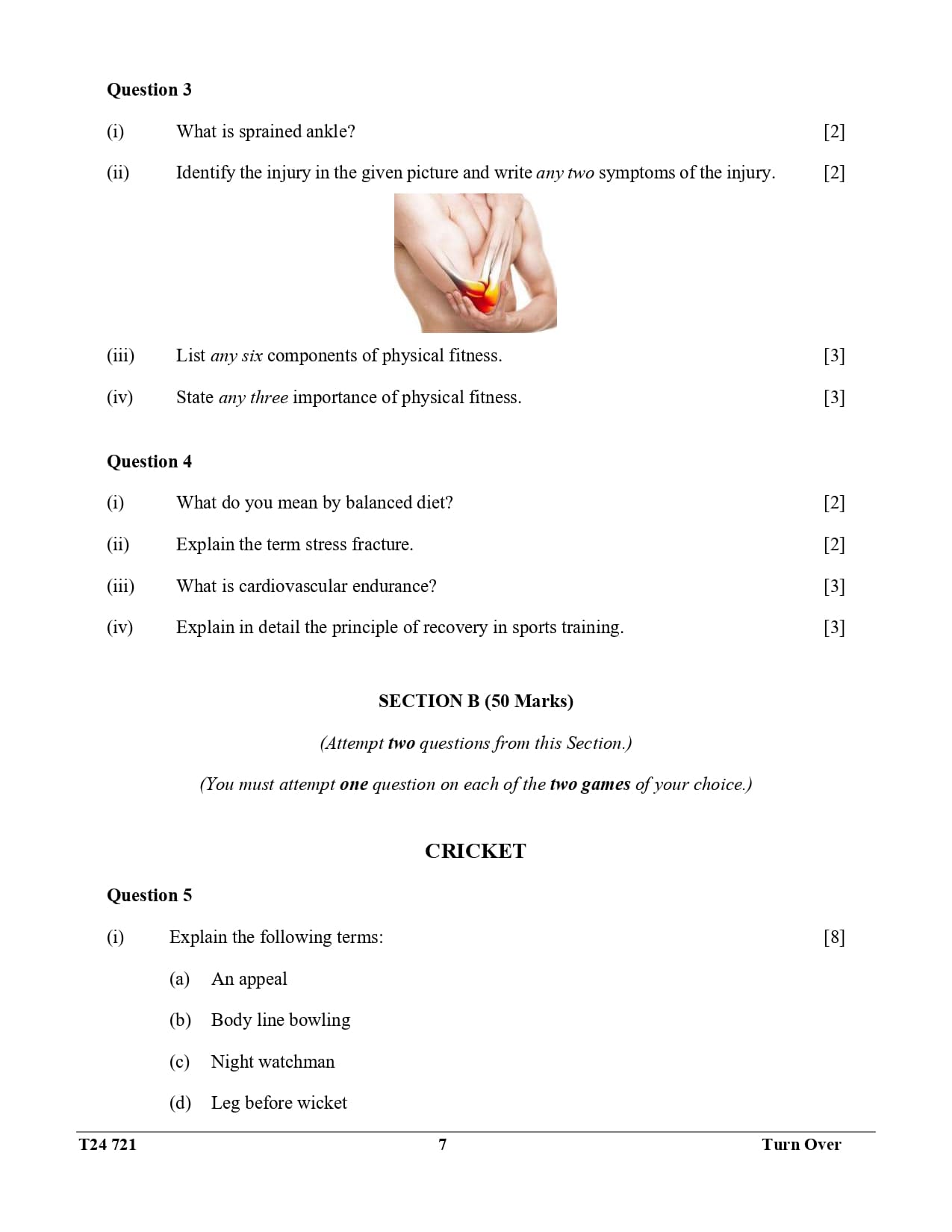 ICSE Class 10 Physical Education Question Paper 2024 Solved PDF — page 7