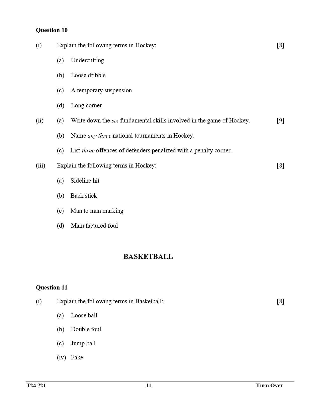 ICSE Class 10 Physical Education Question Paper 2024 Solved PDF — page 11