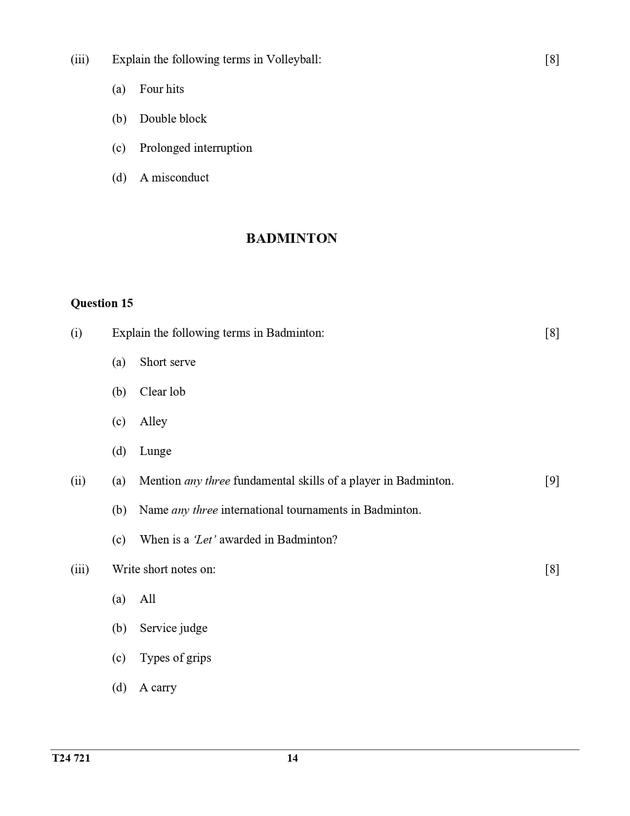 ICSE Class 10 Physical Education Question Paper 2024 Solved PDF — page 14