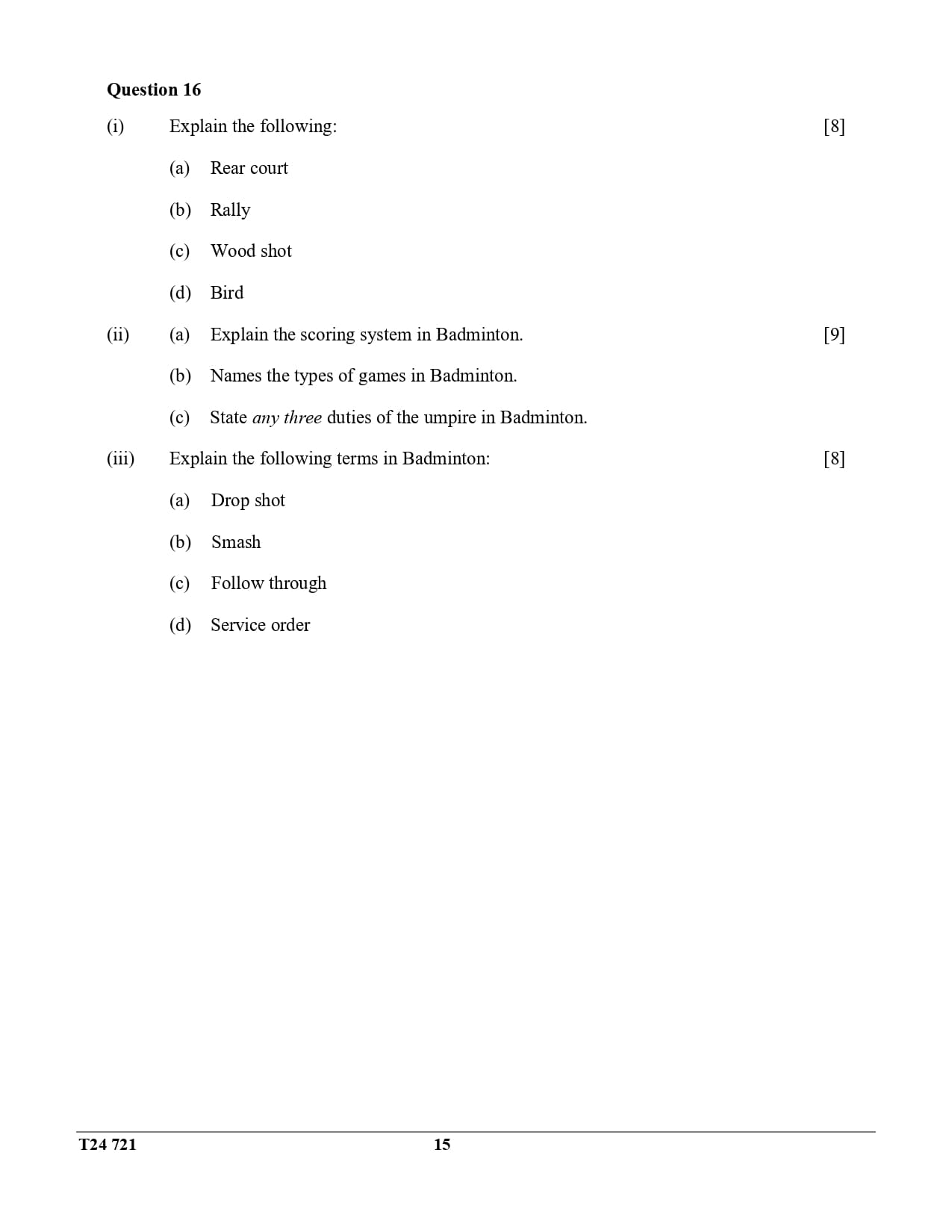 ICSE Class 10 Physical Education Question Paper 2024 Solved PDF — page 15