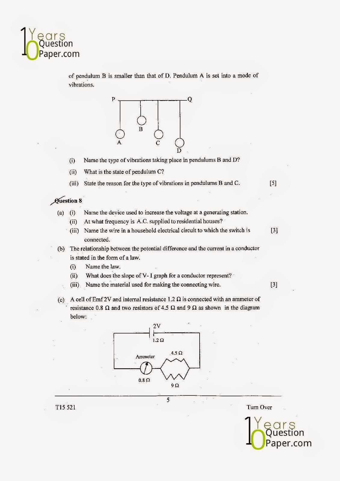 ICSE Class X 2015 Physics Question Paper ICSE Class 10 Physics 2015 Question Paper