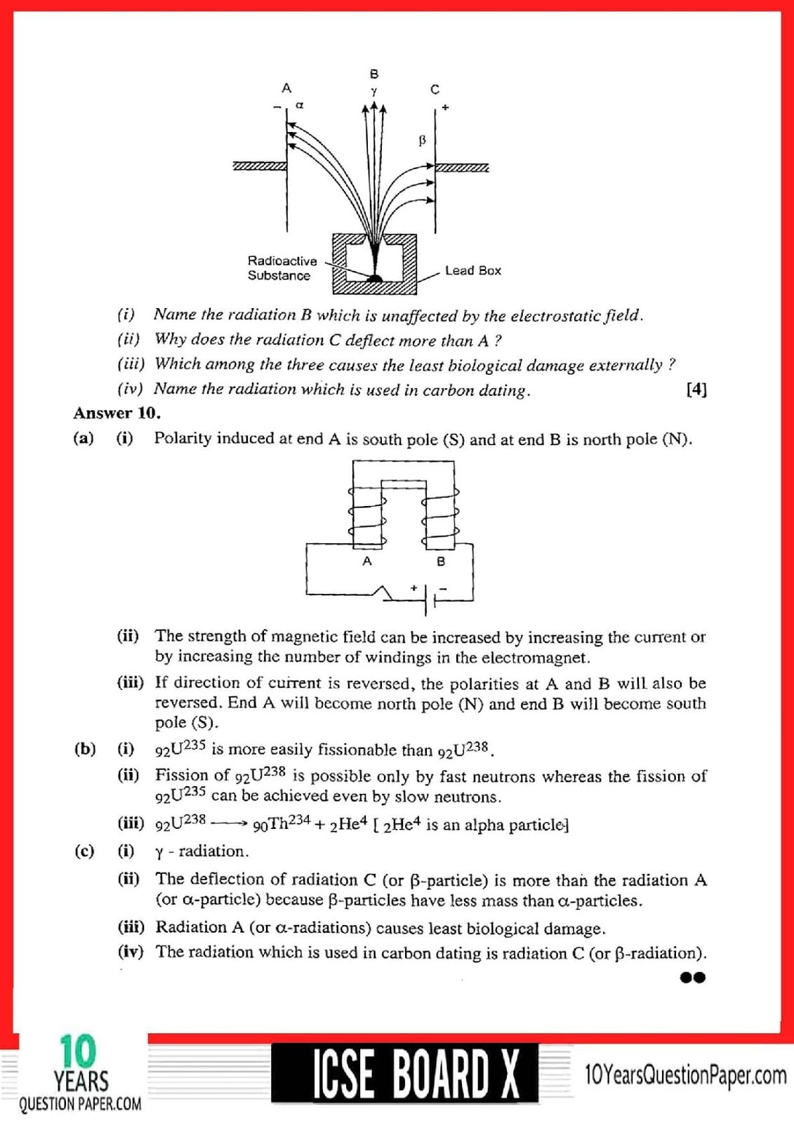 ICSE Class 10 Physics 2018 Solved Question Paper