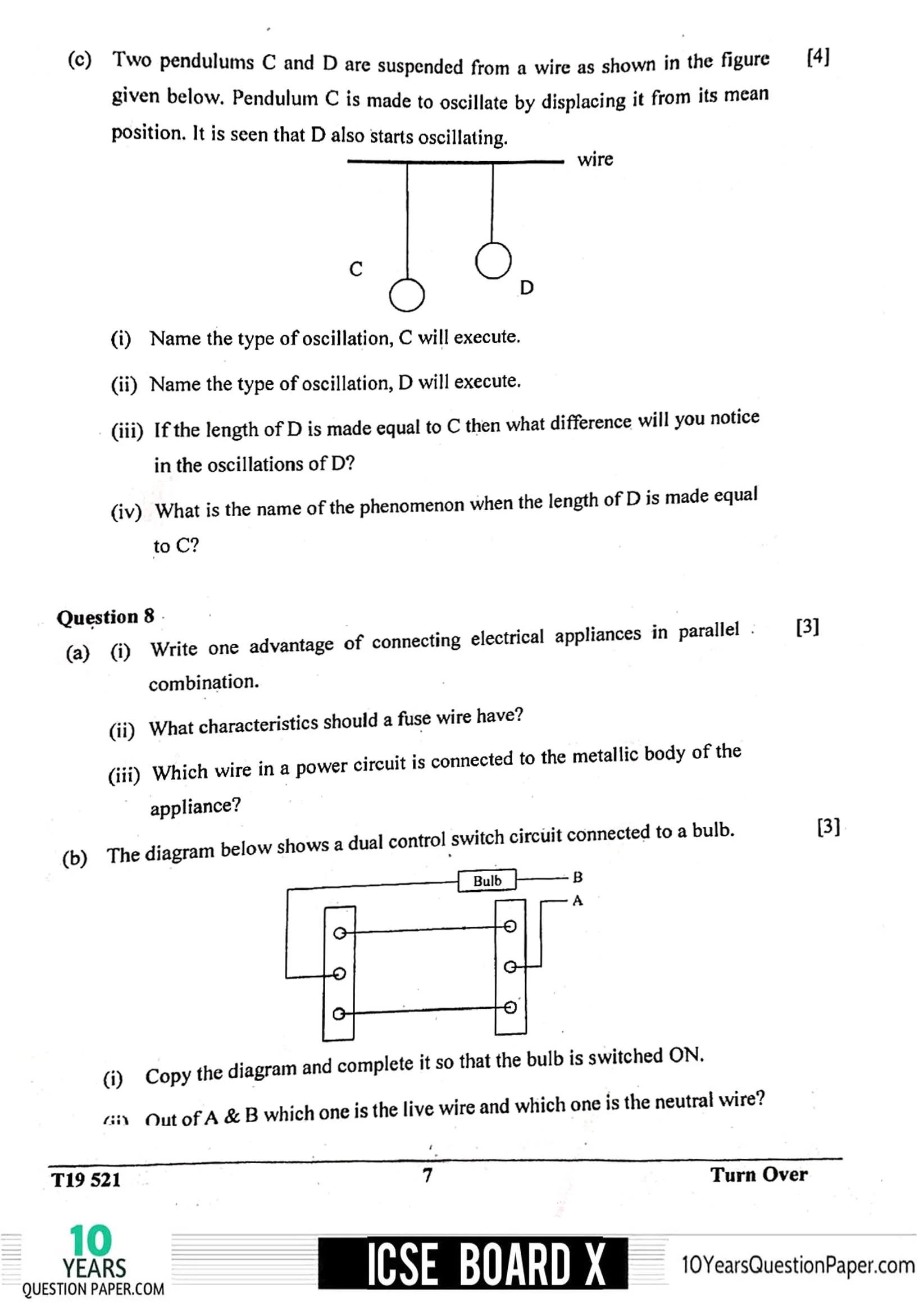 ICSE Class X 2019 Physics Question Paper ICSE Class 10 Physics 2019 Question Paper