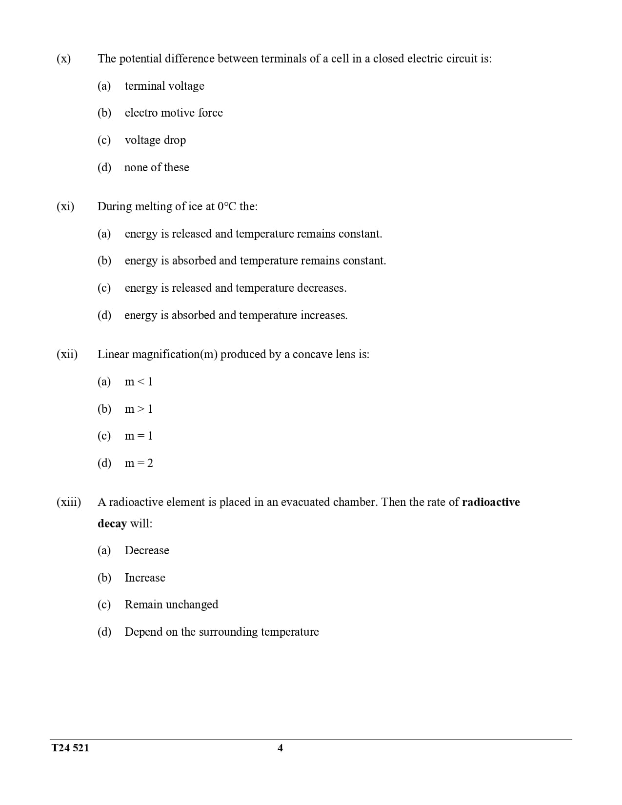 ICSE Class 10 Physics Question Paper 2024 Solved PDF Download — page 4