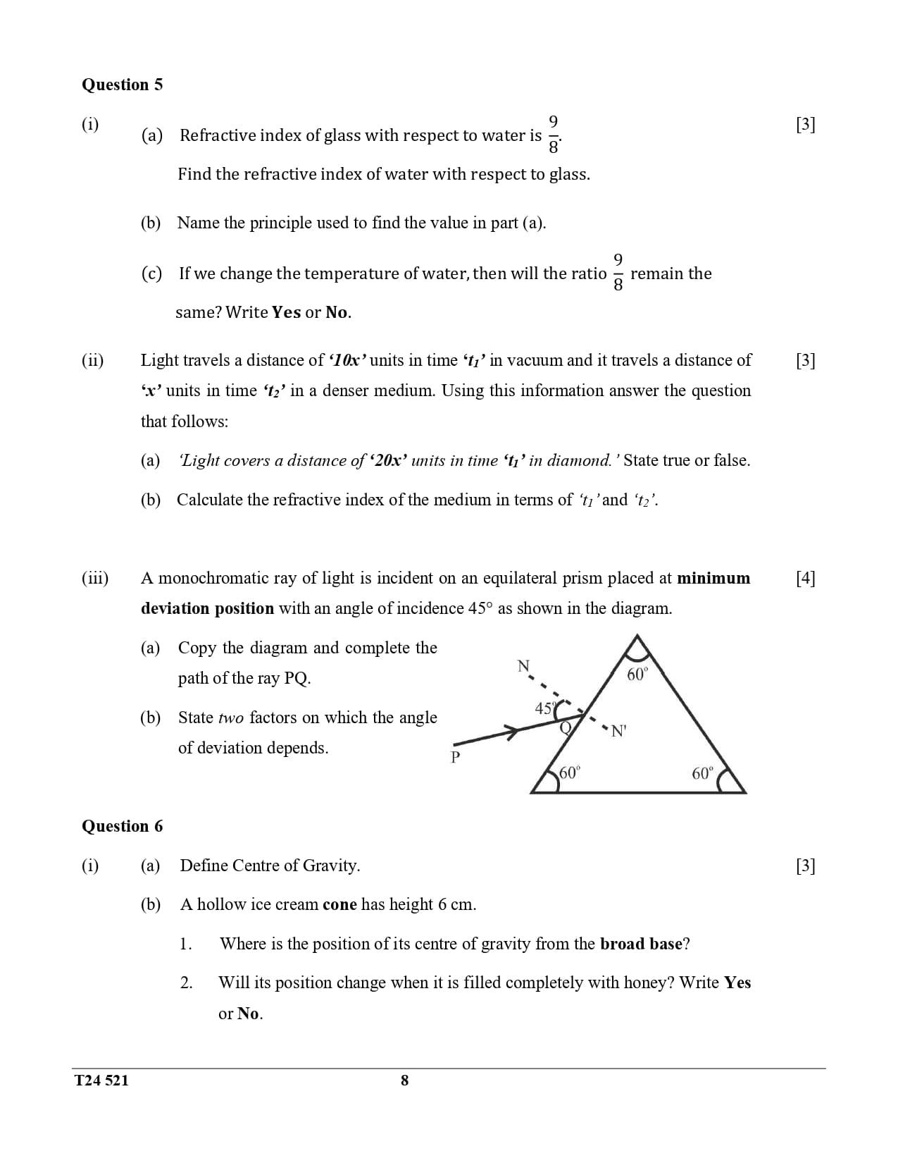 ICSE Class 10 Physics Question Paper 2024 Solved PDF Download — page 8