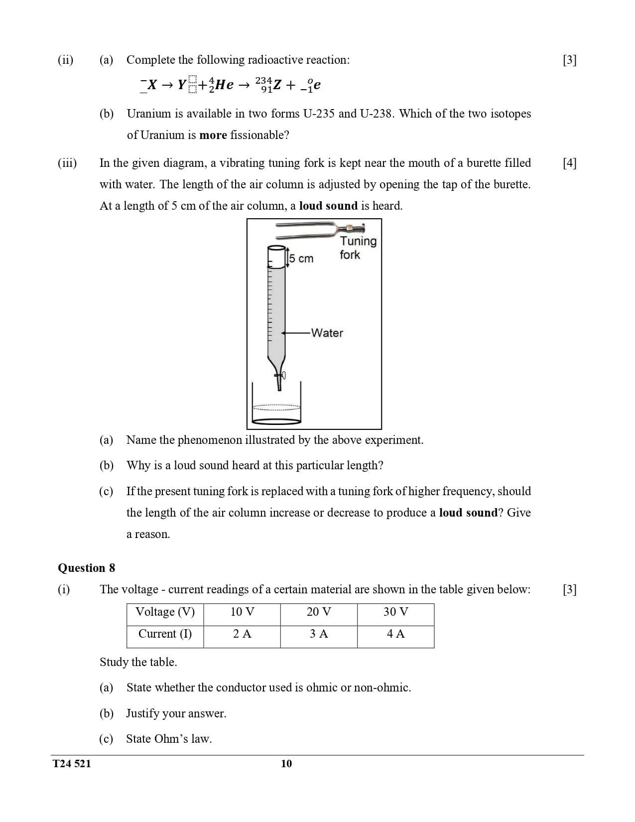 ICSE Class 10 Physics Question Paper 2024 Solved PDF Download — page 10