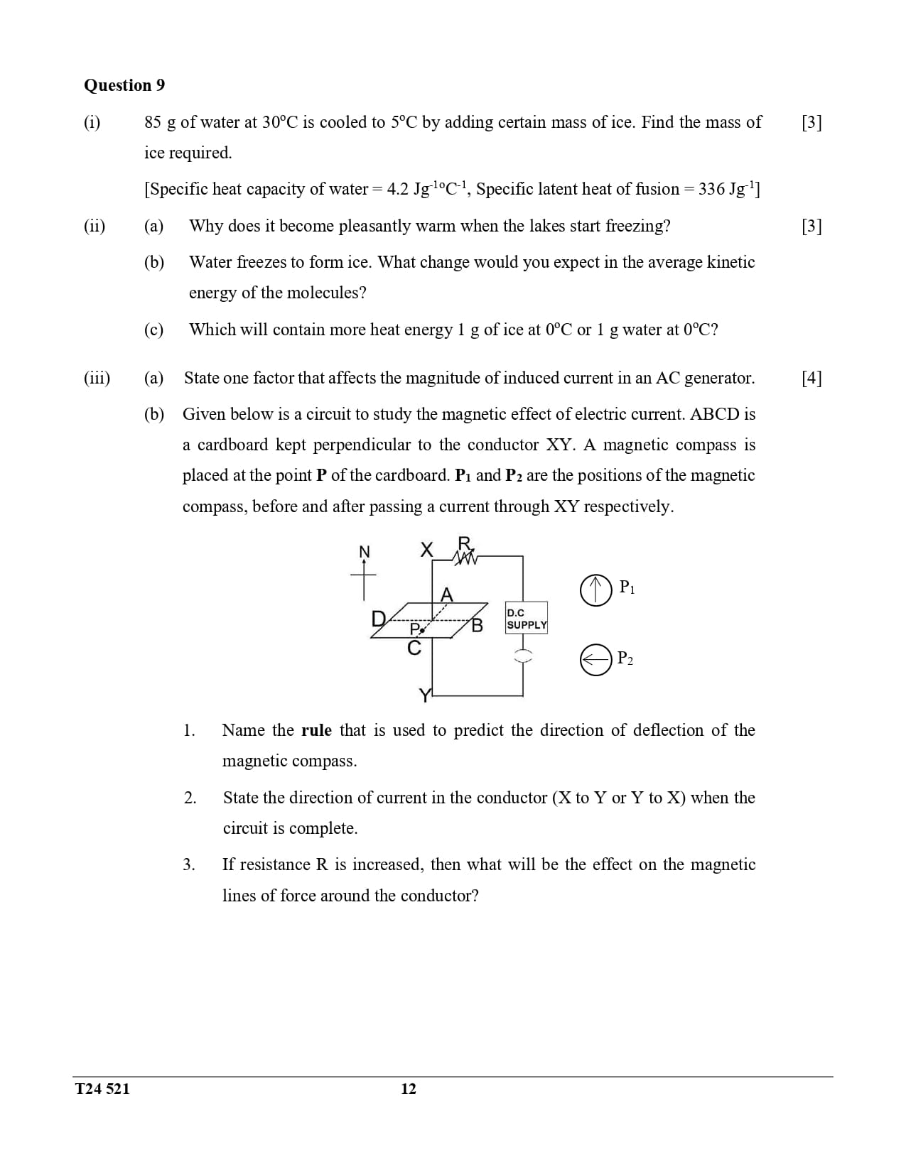 ICSE Class 10 Physics Question Paper 2024 Solved PDF Download — page 12