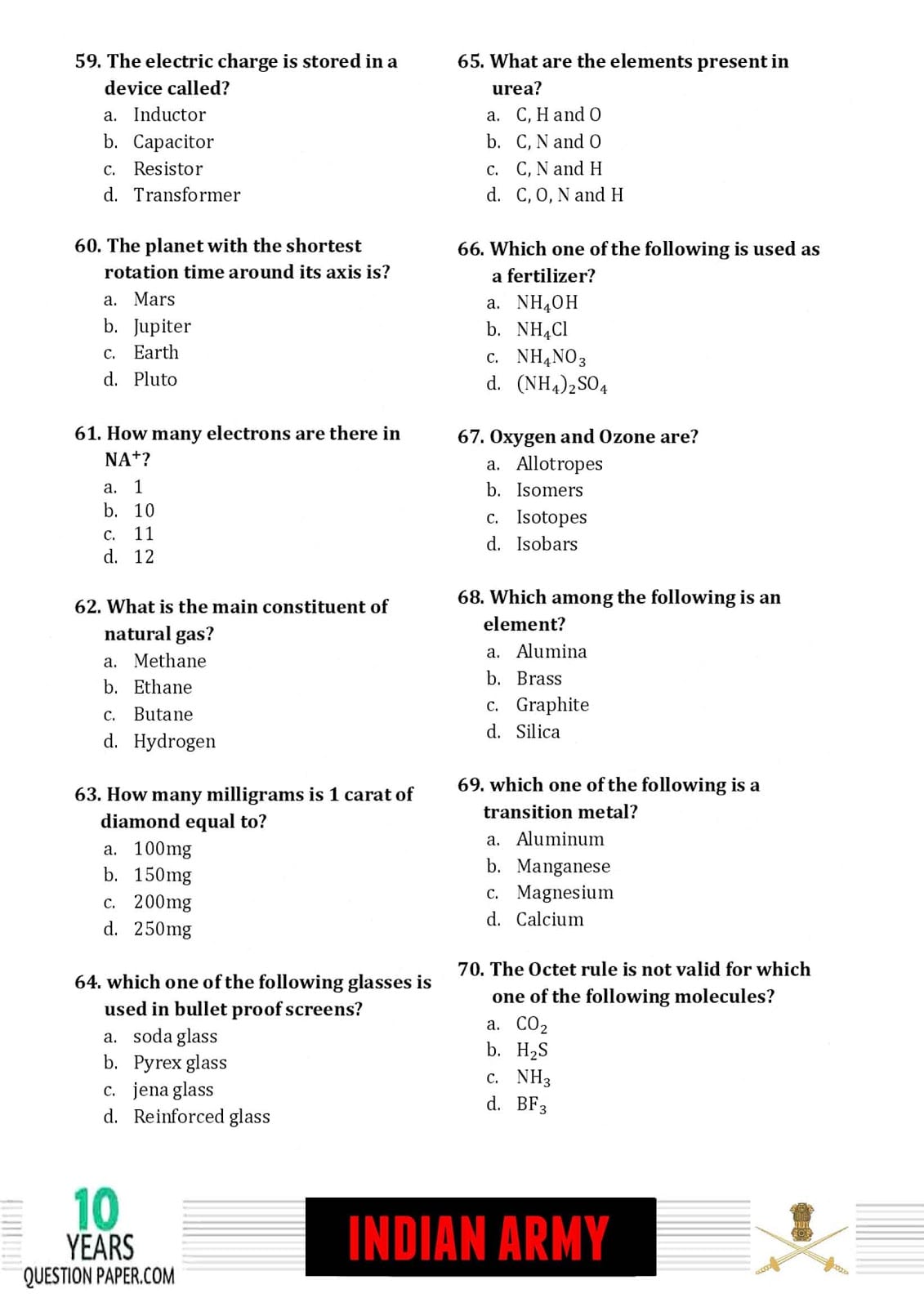 Indian Army Havildar 2018 Question Paper with Answer Key — page 6