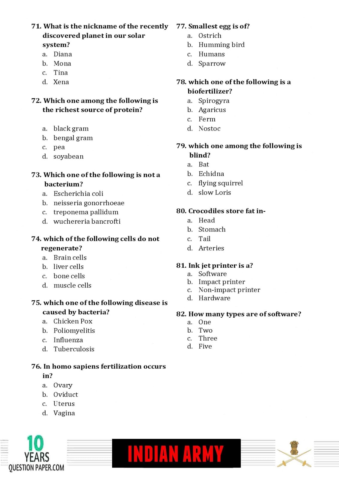 Indian Army Havildar 2018 Question Paper with Answer Key — page 7