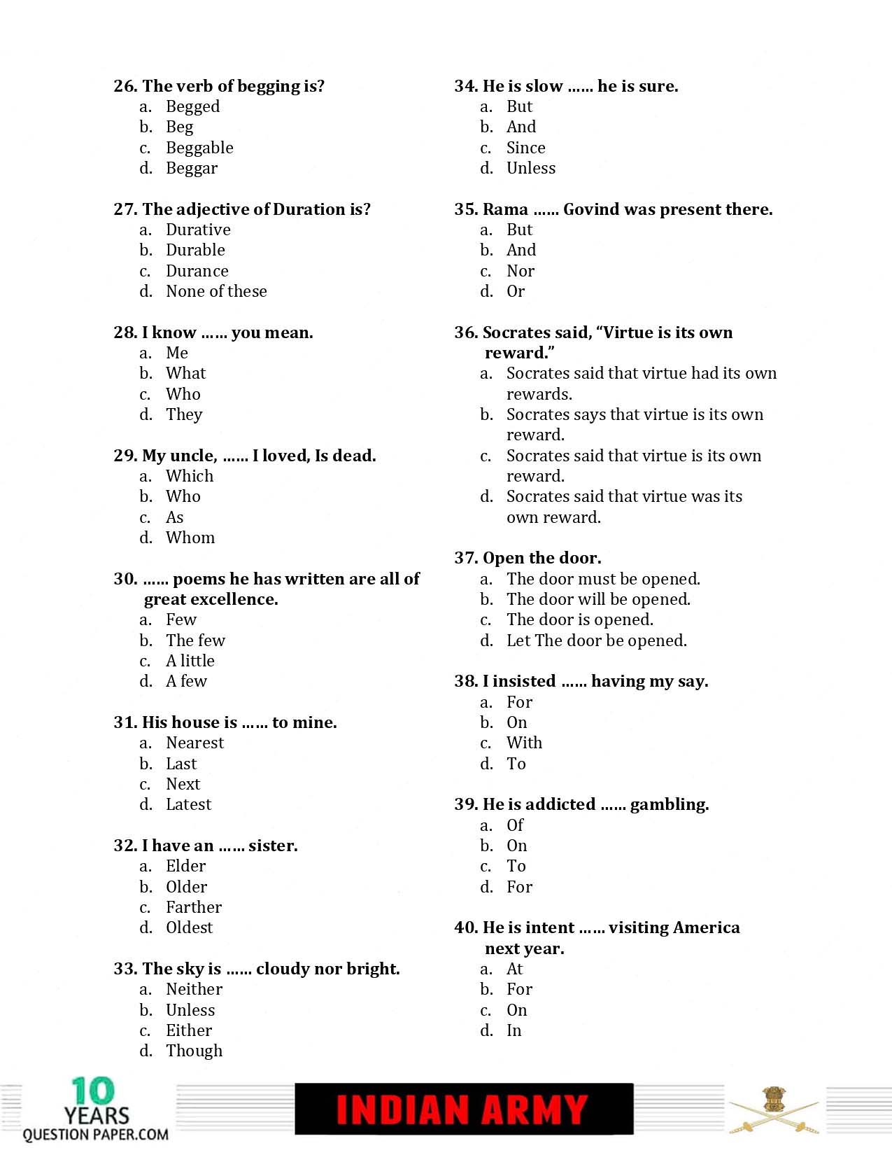 Indian Army Havildar 2019 Question Paper with Answer Key — page 3