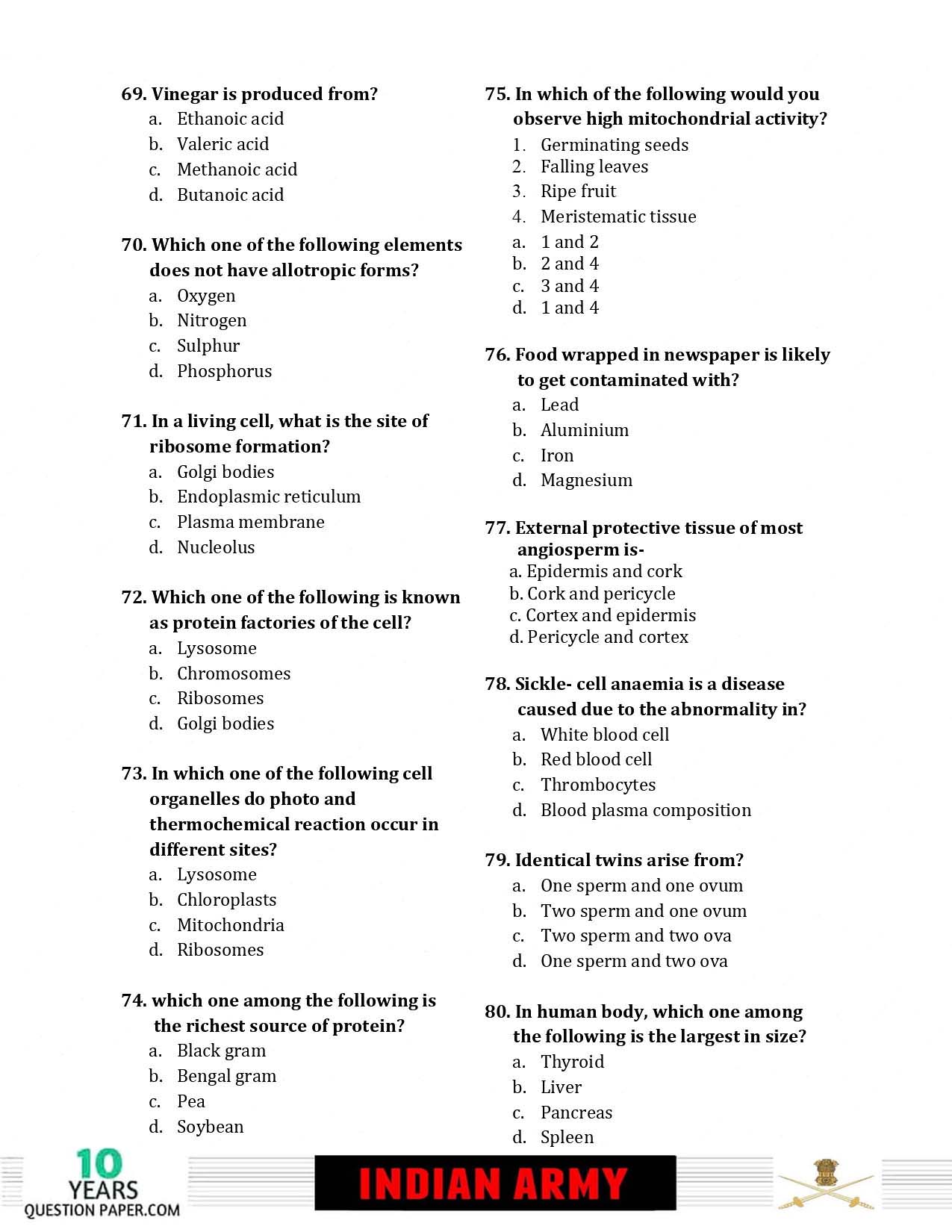 Indian Army Havildar 2019 Question Paper with Answer Key — page 6