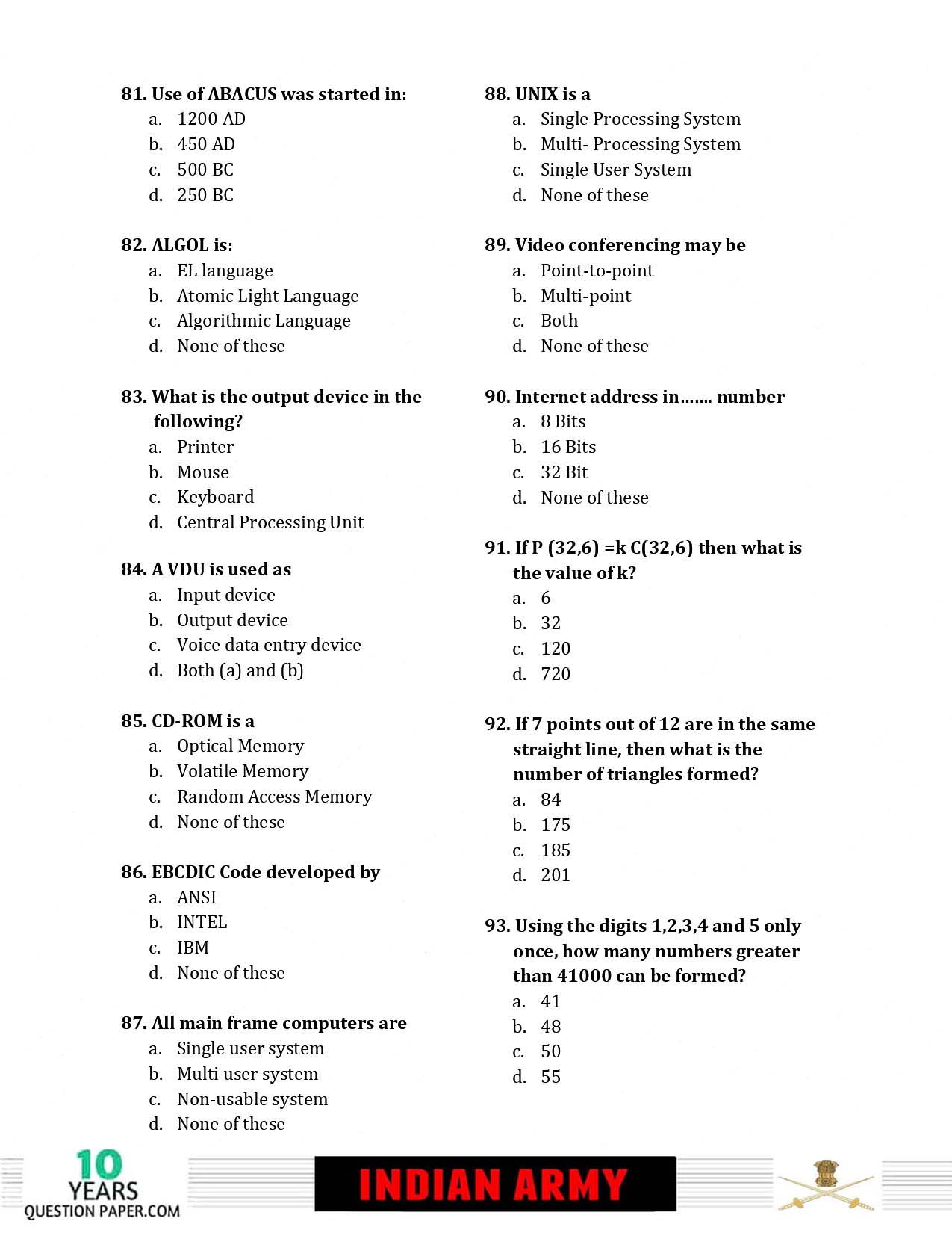 Indian Army Havildar 2019 Question Paper with Answer Key — page 7