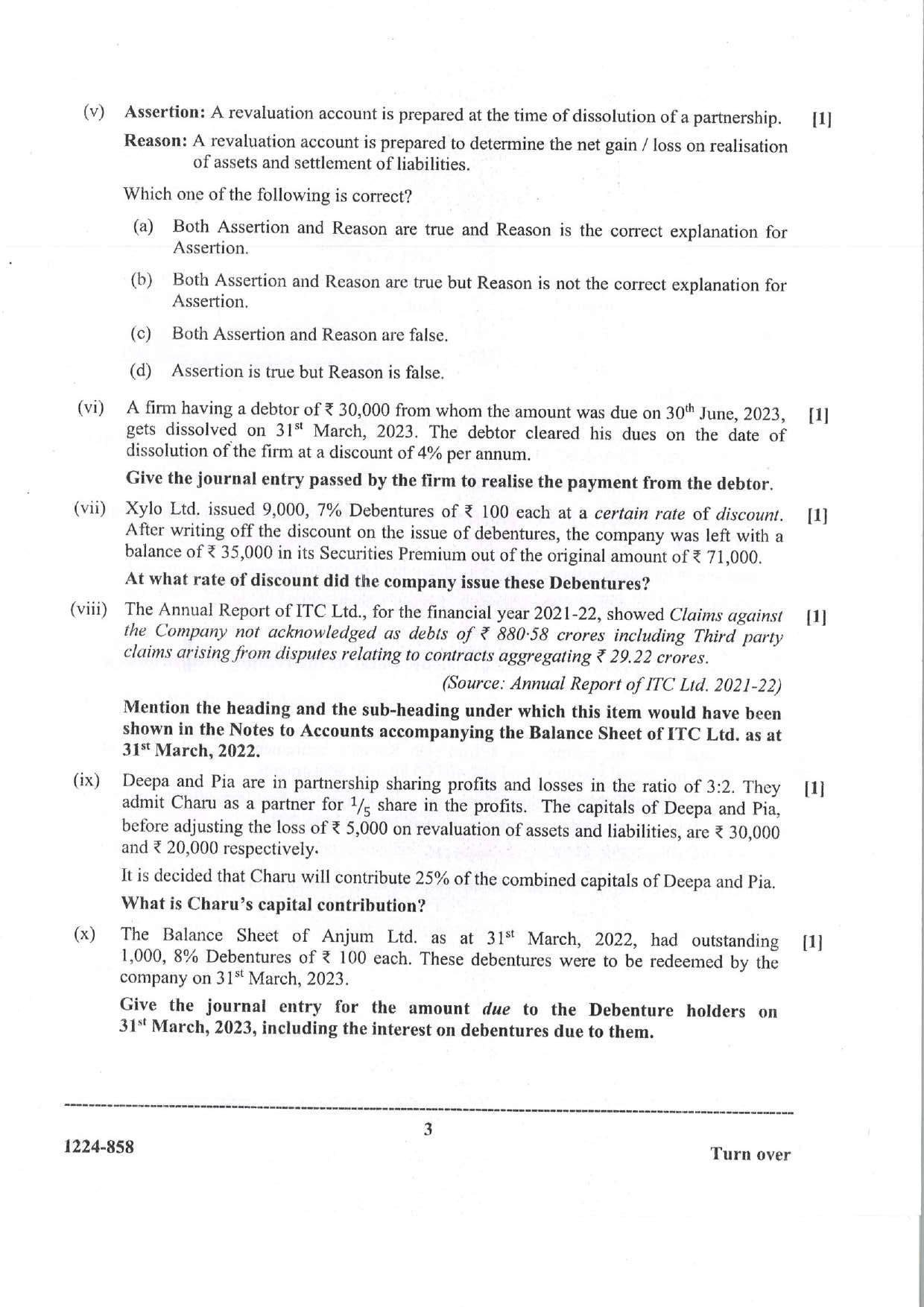 ISC 2024 Accounts Question Paper for Class 12 — page 3