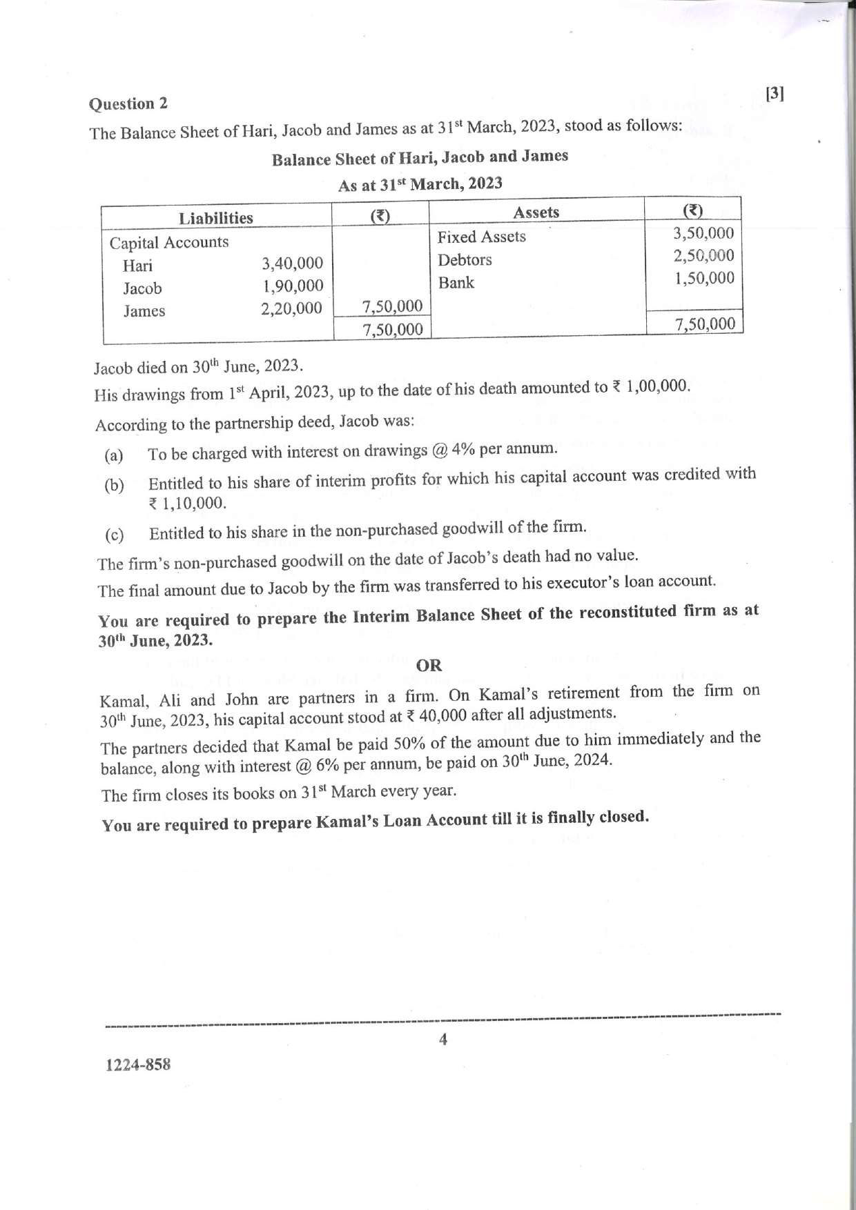 ISC 2024 Accounts Question Paper for Class 12 — page 4