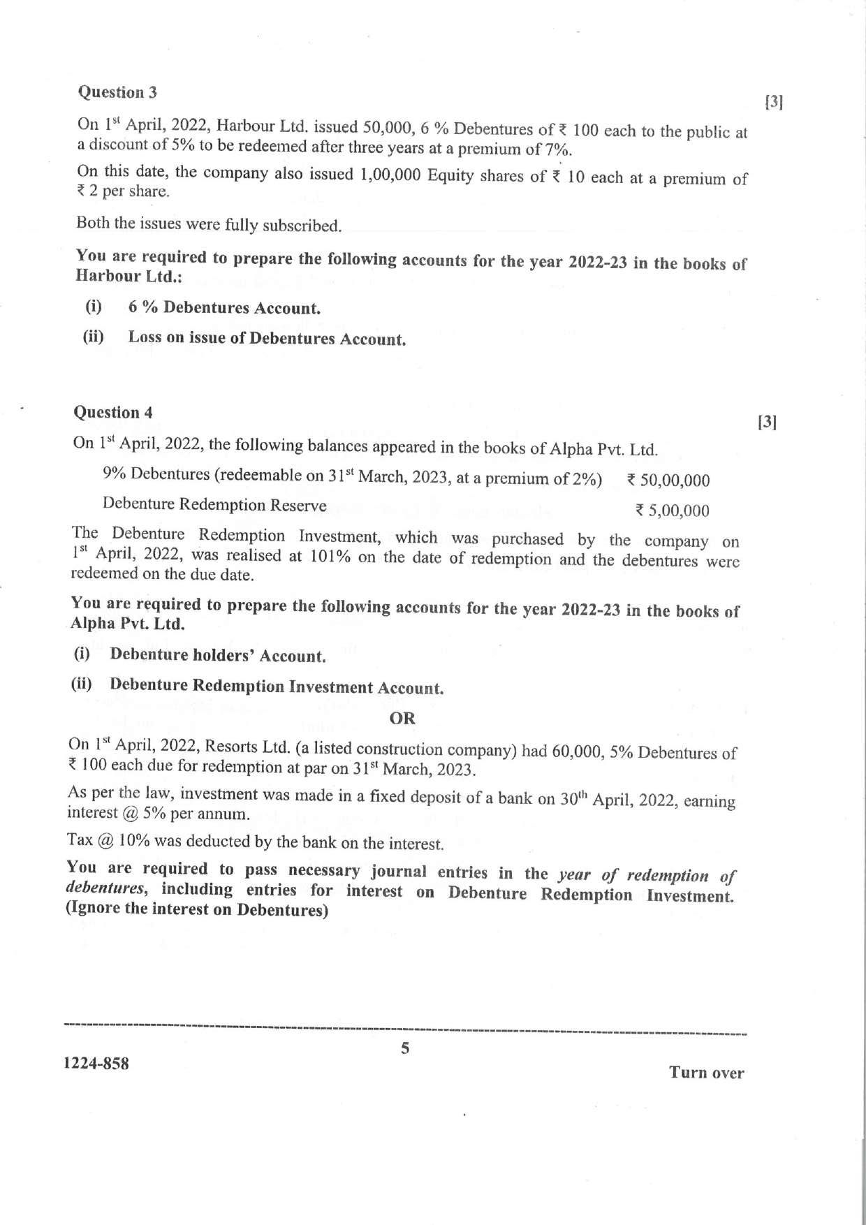 ISC 2024 Accounts Question Paper for Class 12 — page 5