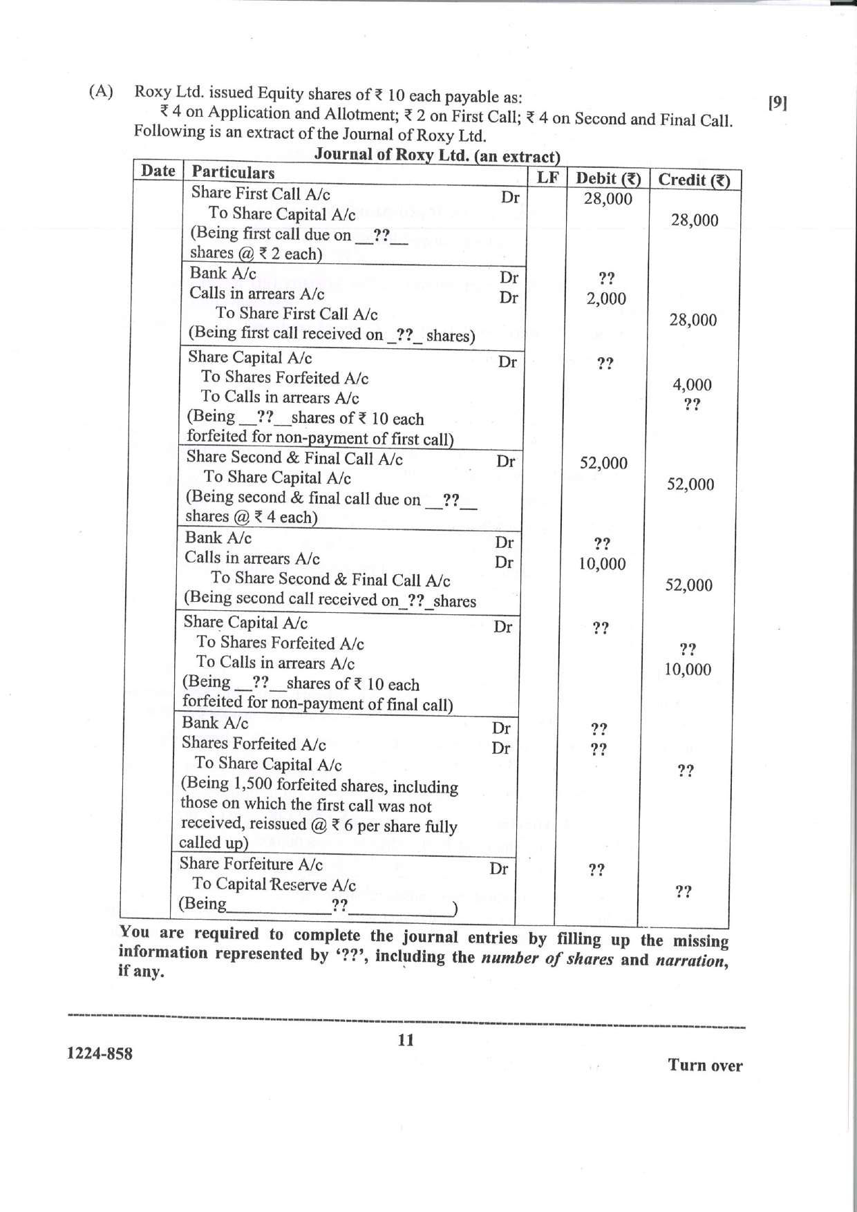 ISC 2024 Accounts Question Paper for Class 12 — page 11