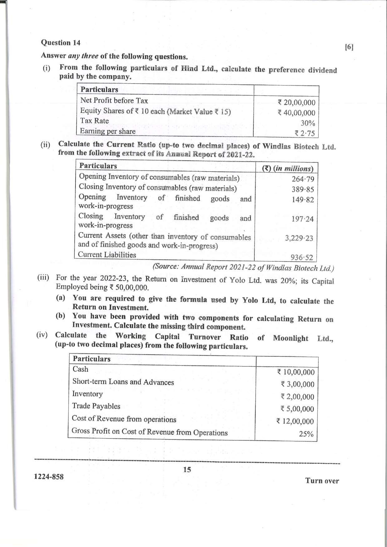 ISC 2024 Accounts Question Paper for Class 12 — page 15