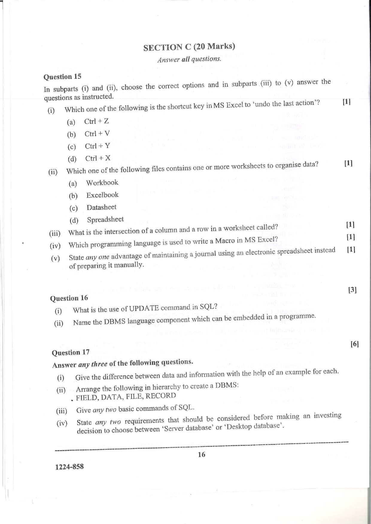 ISC 2024 Accounts Question Paper for Class 12 — page 16