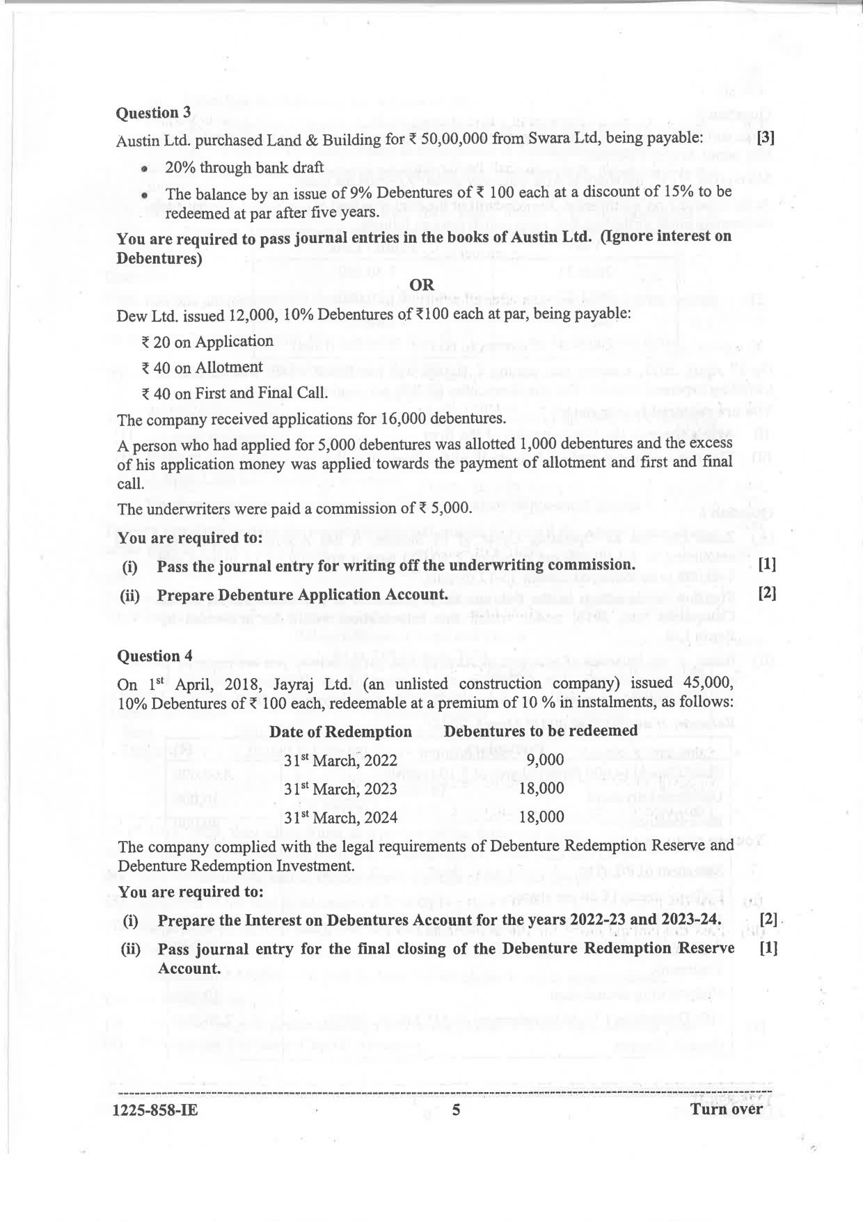 ISC 2025 Accounts Improvement Examination Question Paper for Class 12 — page 5