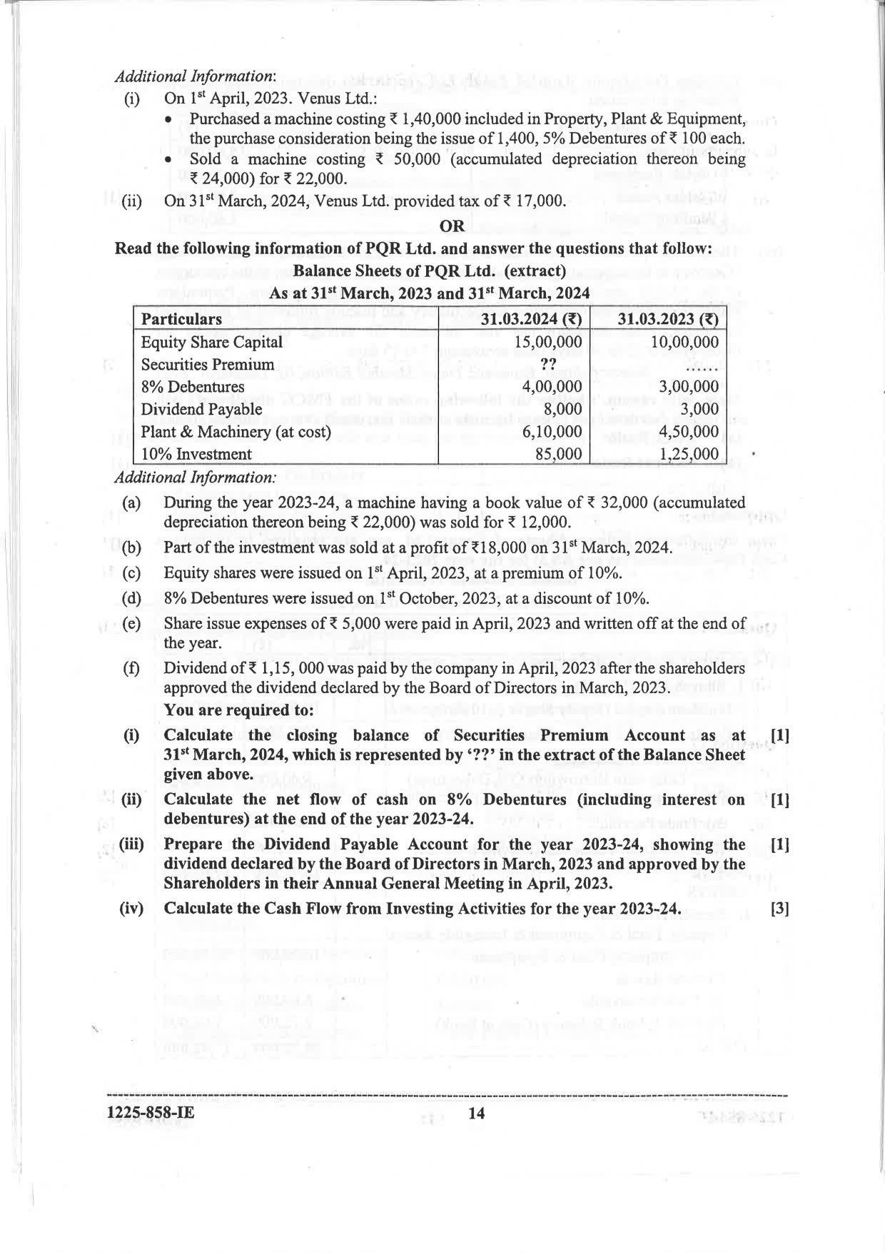 ISC 2025 Accounts Improvement Examination Question Paper for Class 12 — page 14