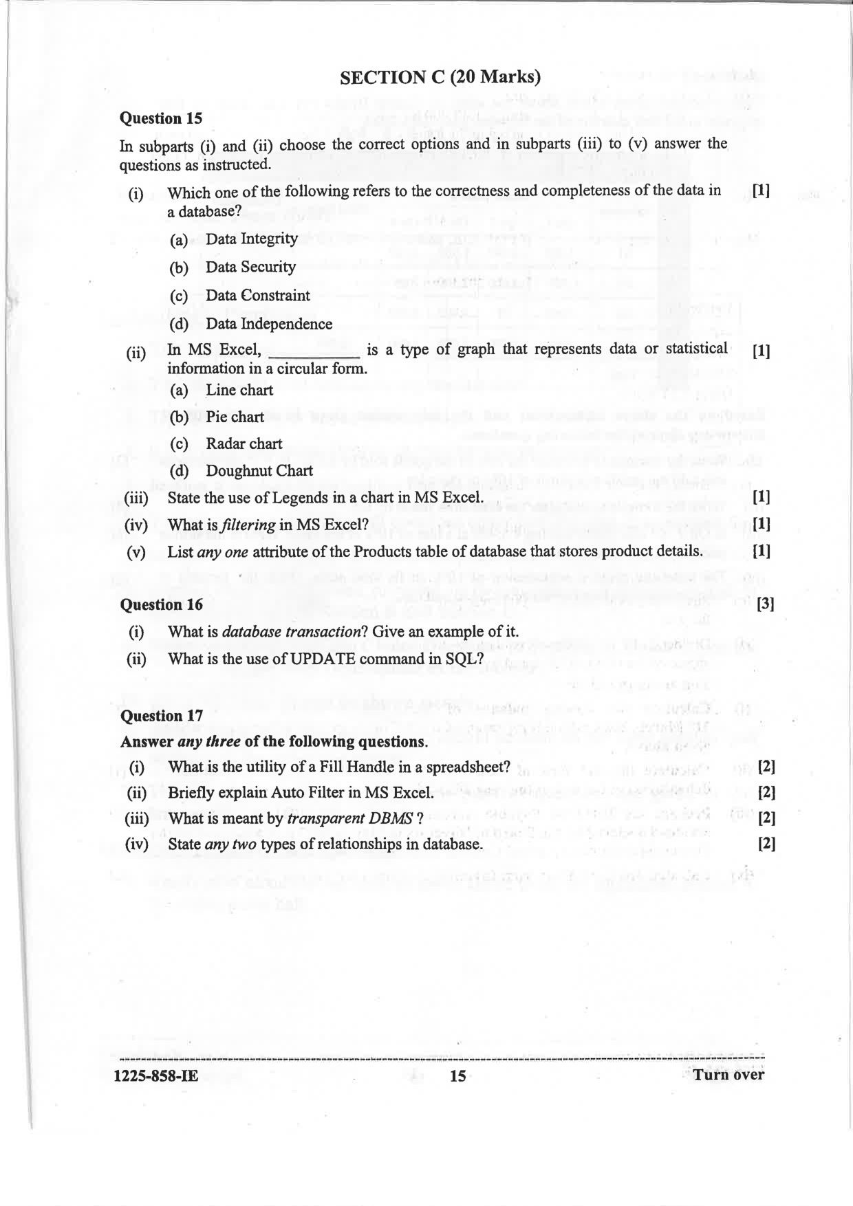ISC 2025 Accounts Improvement Examination Question Paper for Class 12 — page 15