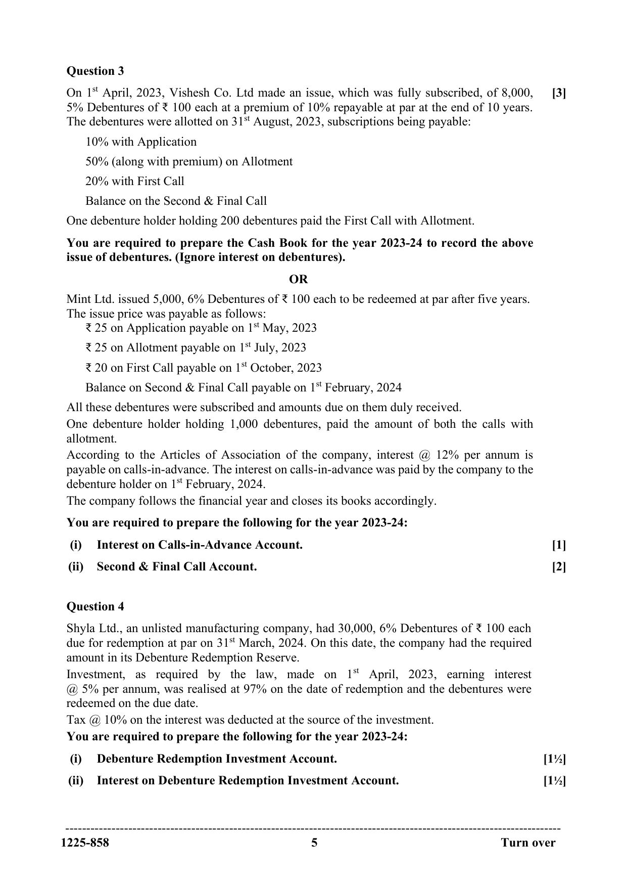 ISC 2025 Accounts Question Paper for Class 12 — page 5