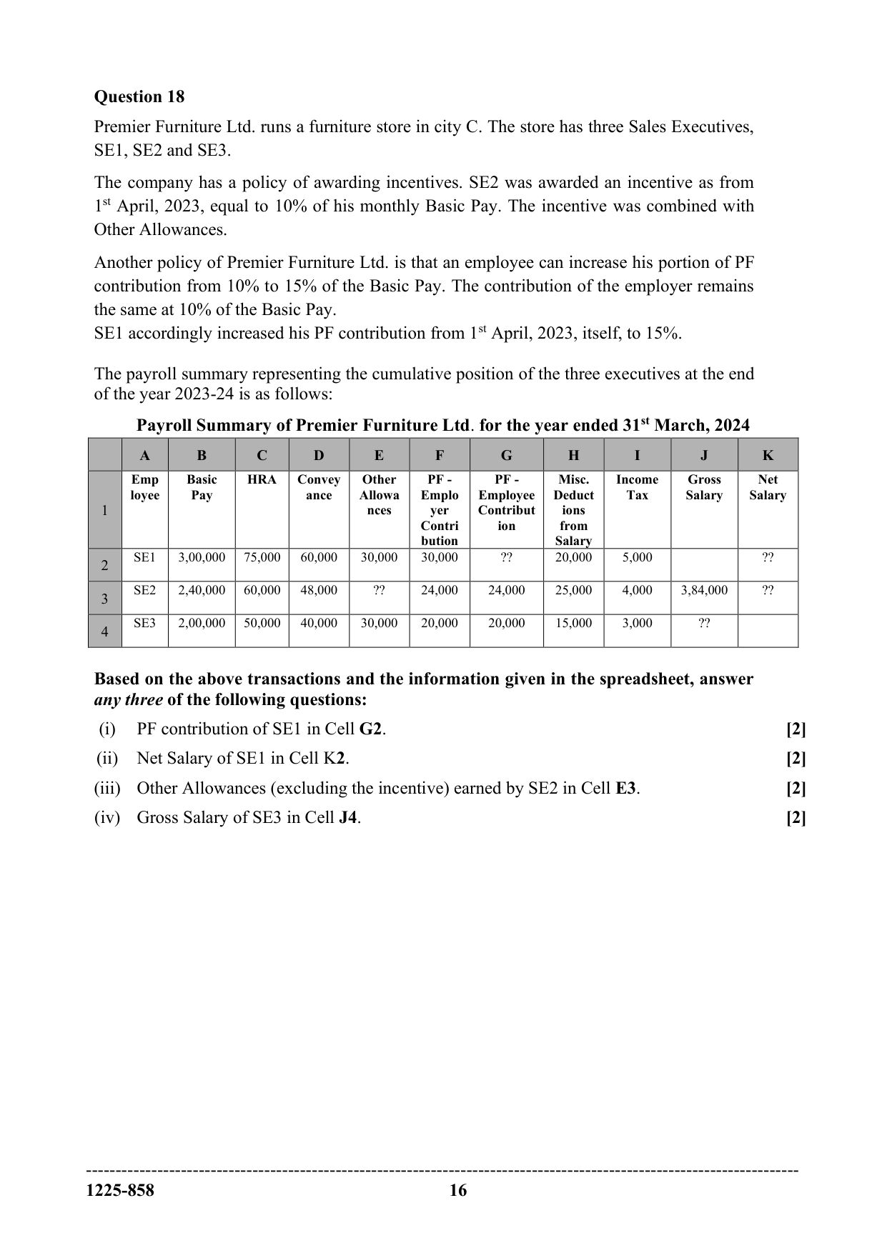 ISC 2025 Accounts Question Paper for Class 12 — page 16