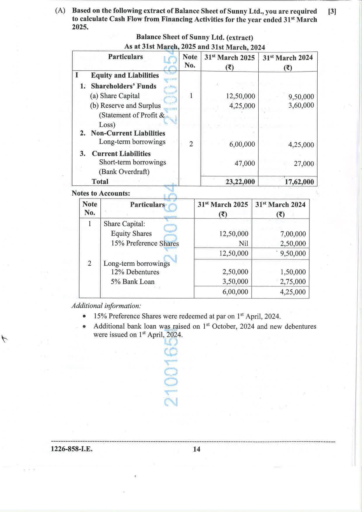 ISC 2026 Accounts Improvement Examination Question Paper for Class 12 — page 14