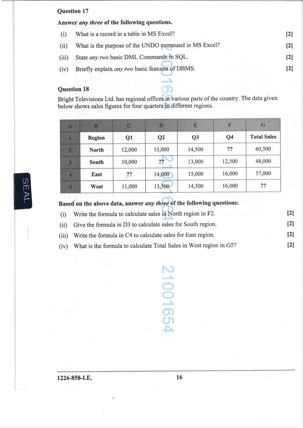 ISC 2026 Accounts Improvement Examination Question Paper for Class 12 — page 16