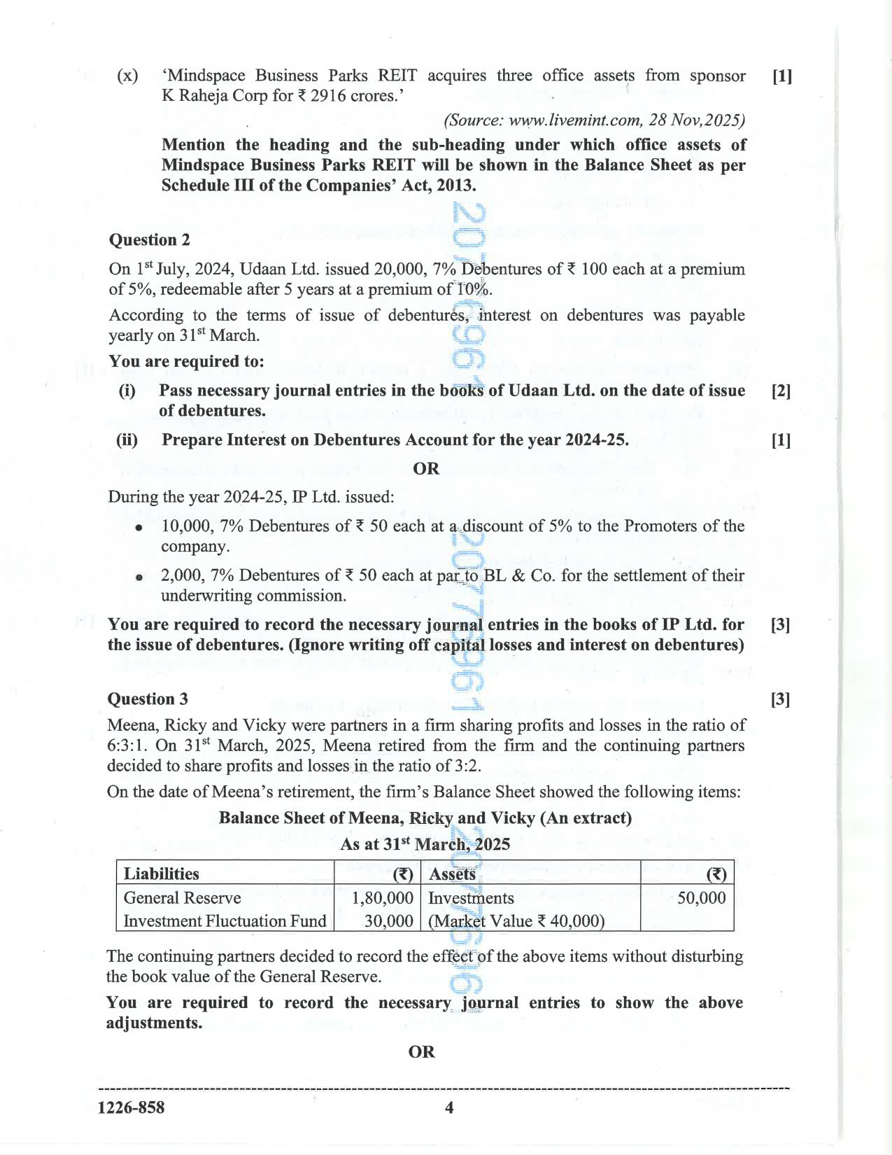 ISC 2026 Accounts Question Paper for Class 12 — page 4