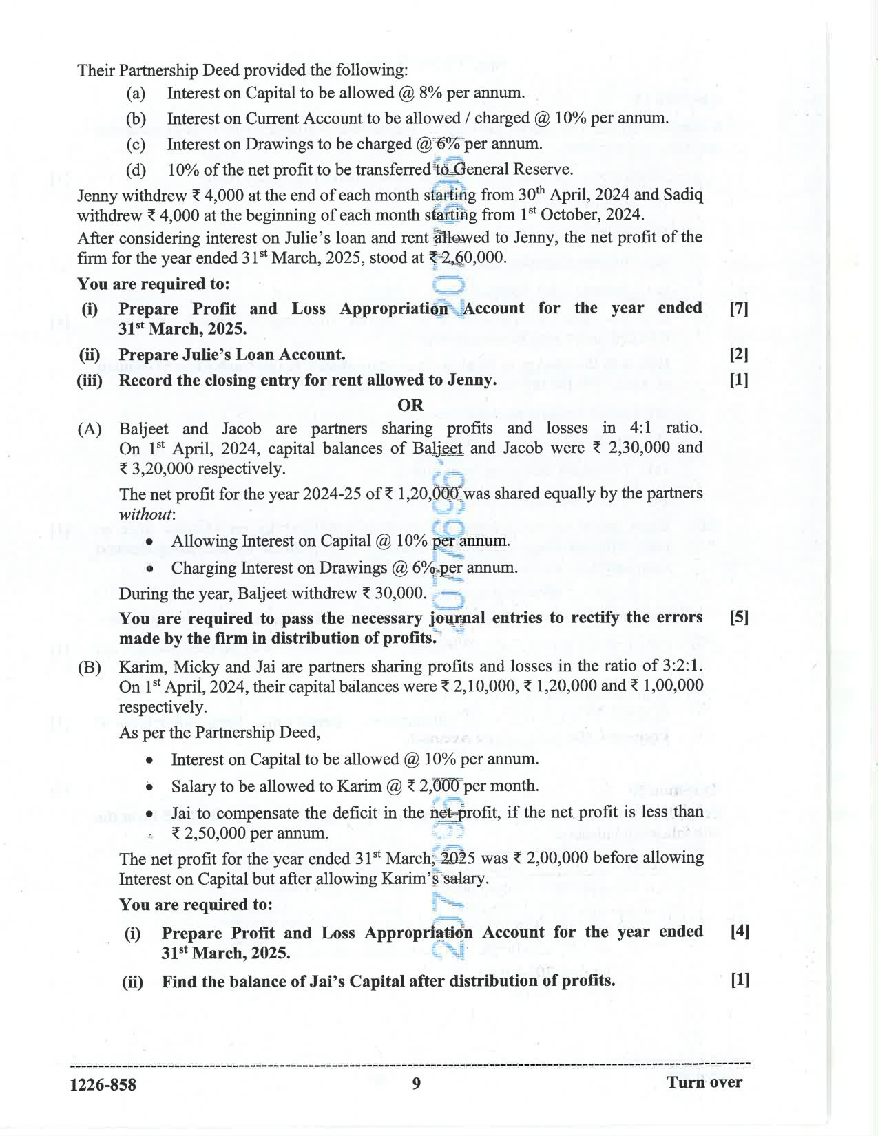 ISC 2026 Accounts Question Paper for Class 12 — page 9