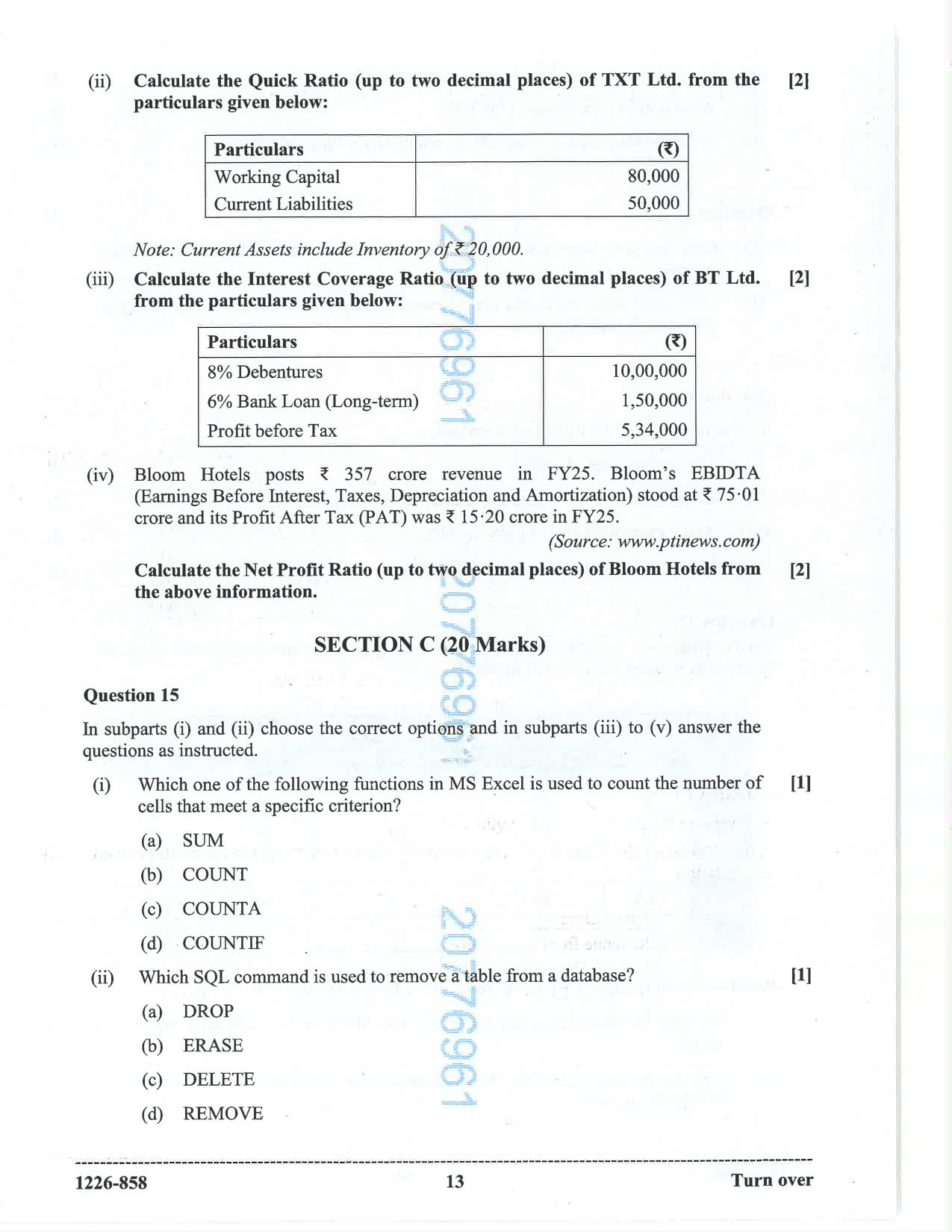 ISC 2026 Accounts Question Paper for Class 12 — page 13
