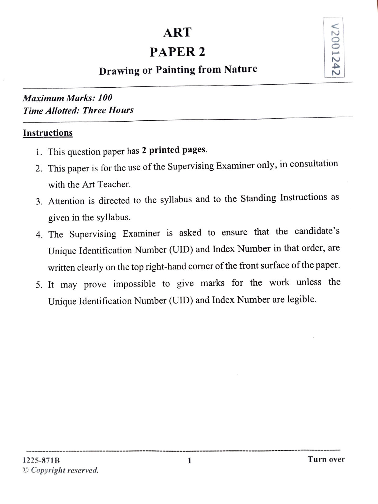 ISC 2025 Art Paper 2 Question Paper for Class 12 — page 1