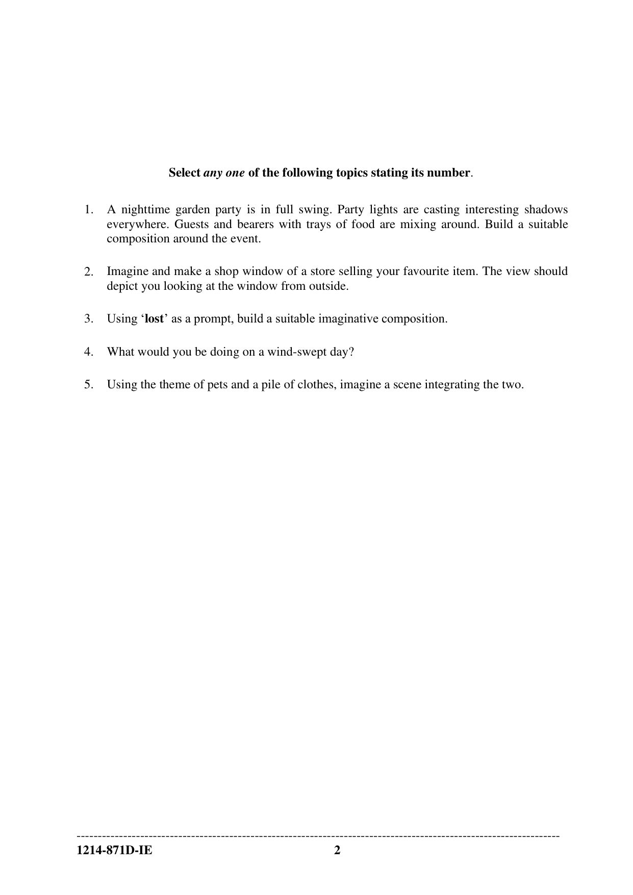 ISC 2025 Art Paper 4 Improvement Examination Question Paper for Class 12 — page 2