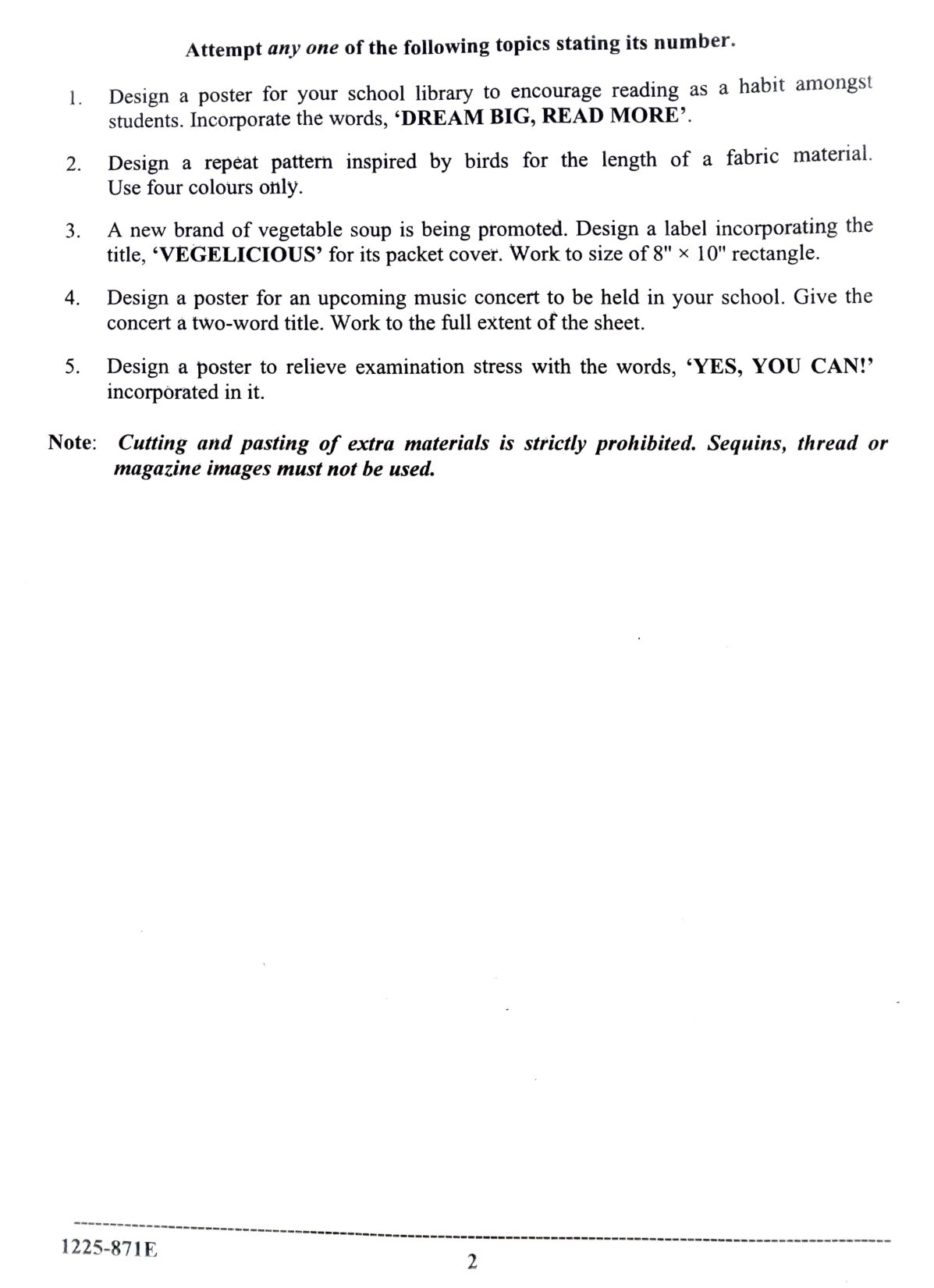 ISC 2025 Art Paper 5 Question Paper for Class 12 — page 2