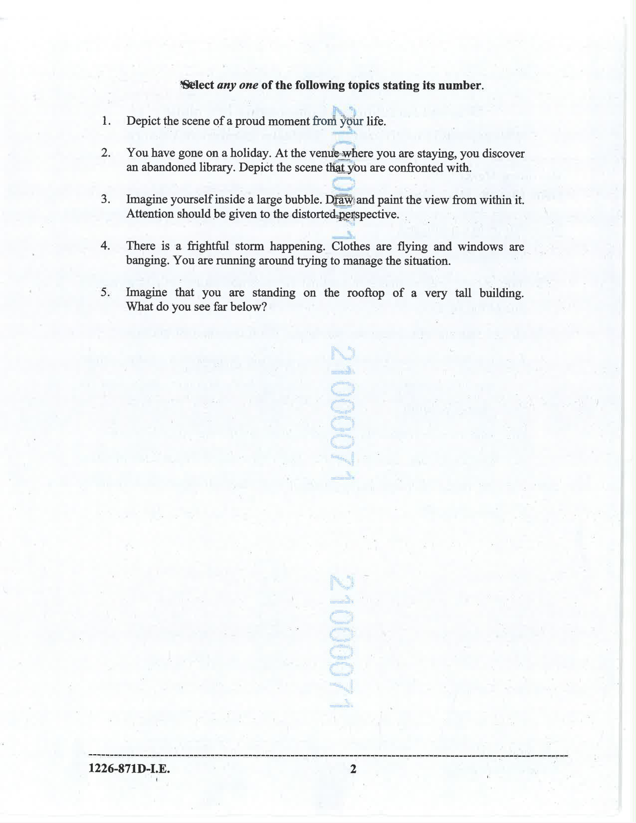 ISC 2026 Art Paper 4 Improvement Examination Question Paper for Class 12 — page 2