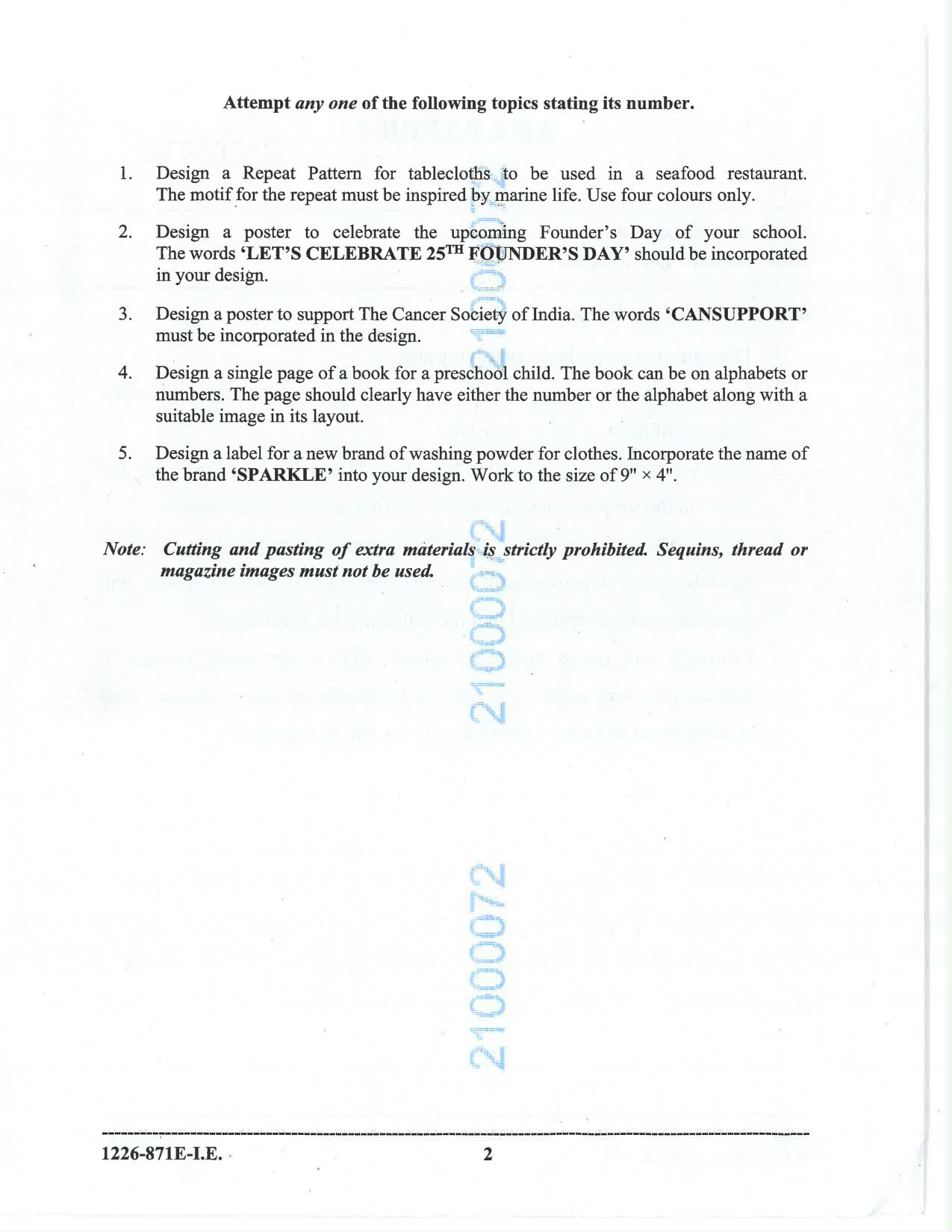 ISC 2026 Art Paper 5 Improvement Examination Question Paper for Class 12 — page 2