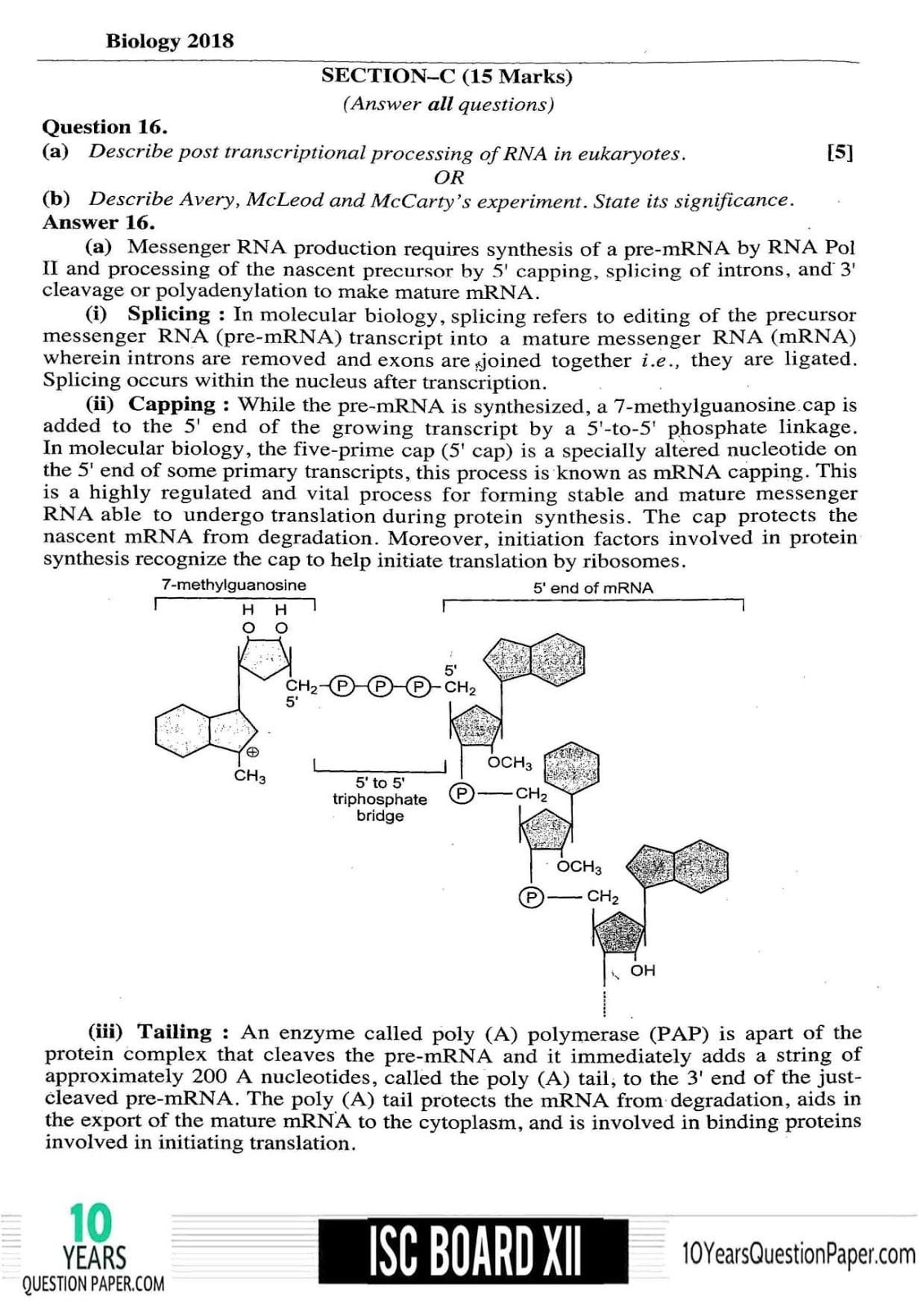 ISC Class 12 Biology Solved 2018 Question Paper