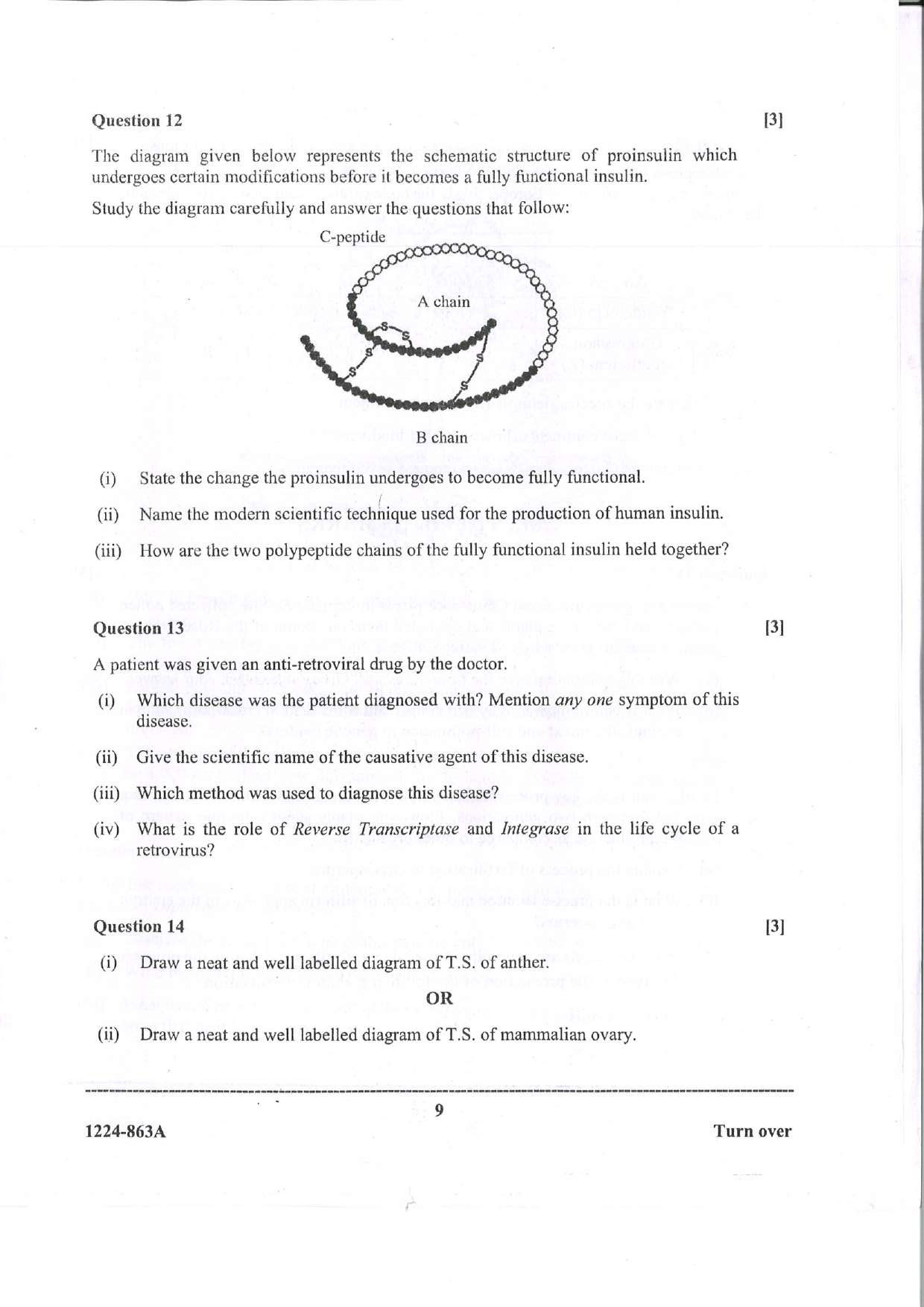 ISC 2024 Biology Question Paper for Class 12 — page 9