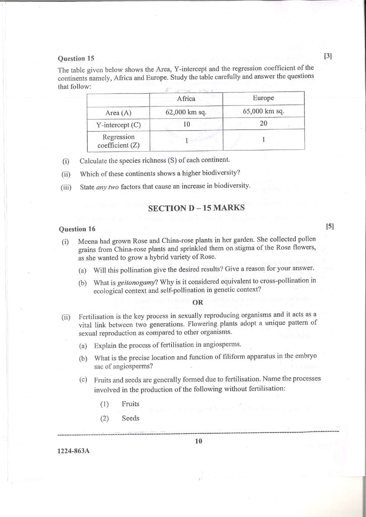 ISC 2024 Biology Question Paper for Class 12 — page 10