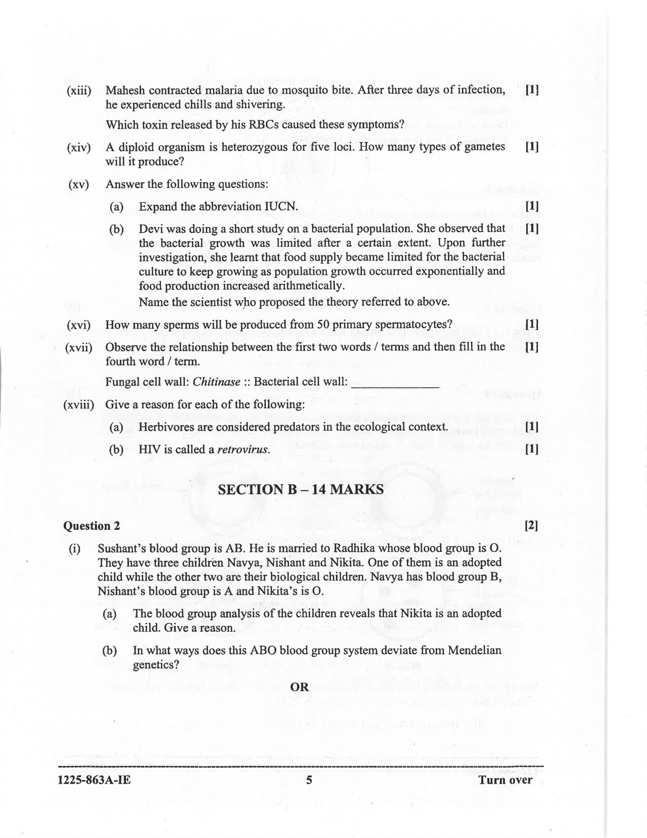 ISC 2025 Biology Improvement Examination Question Paper for Class 12 — page 5