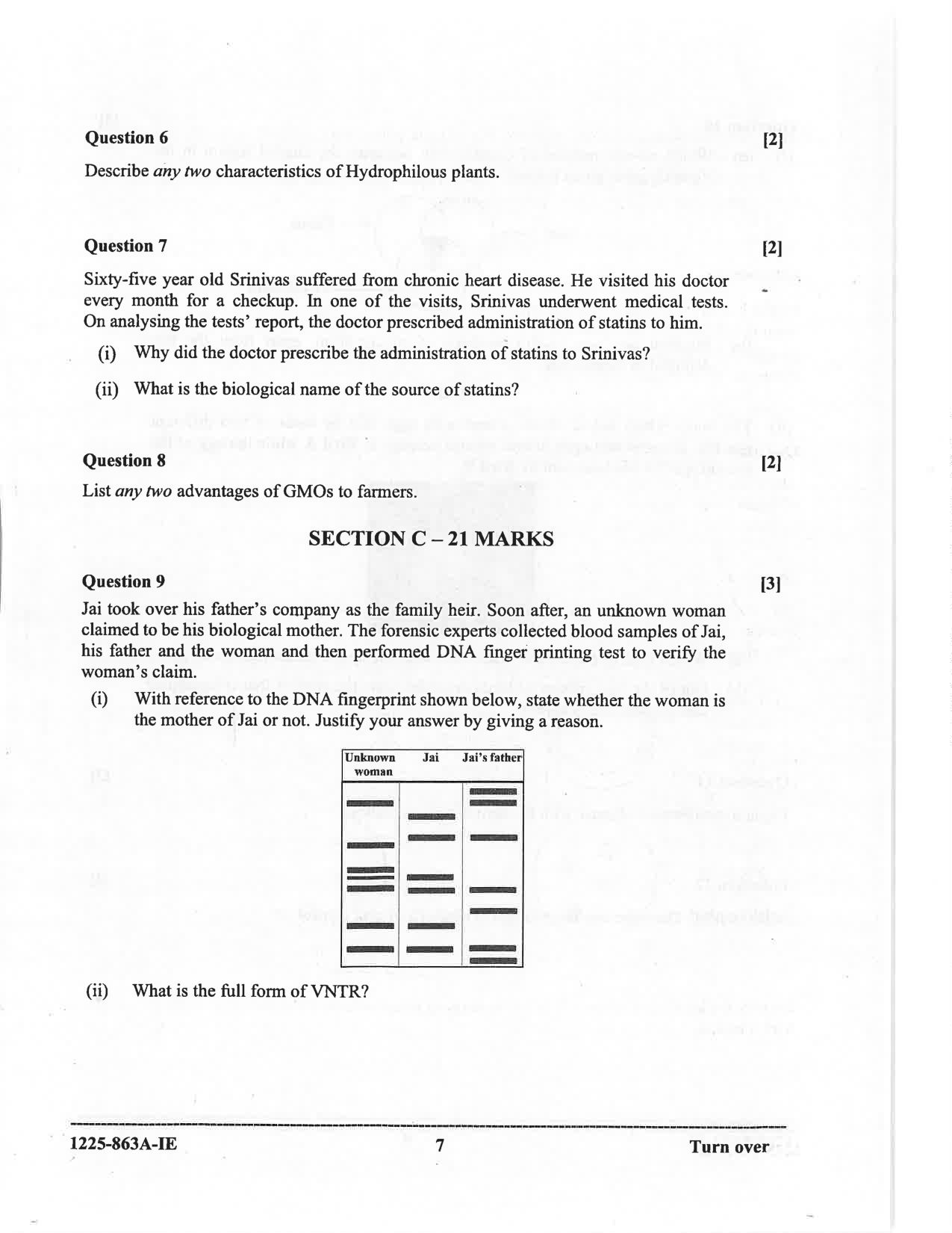 ISC 2025 Biology Improvement Examination Question Paper for Class 12 — page 7