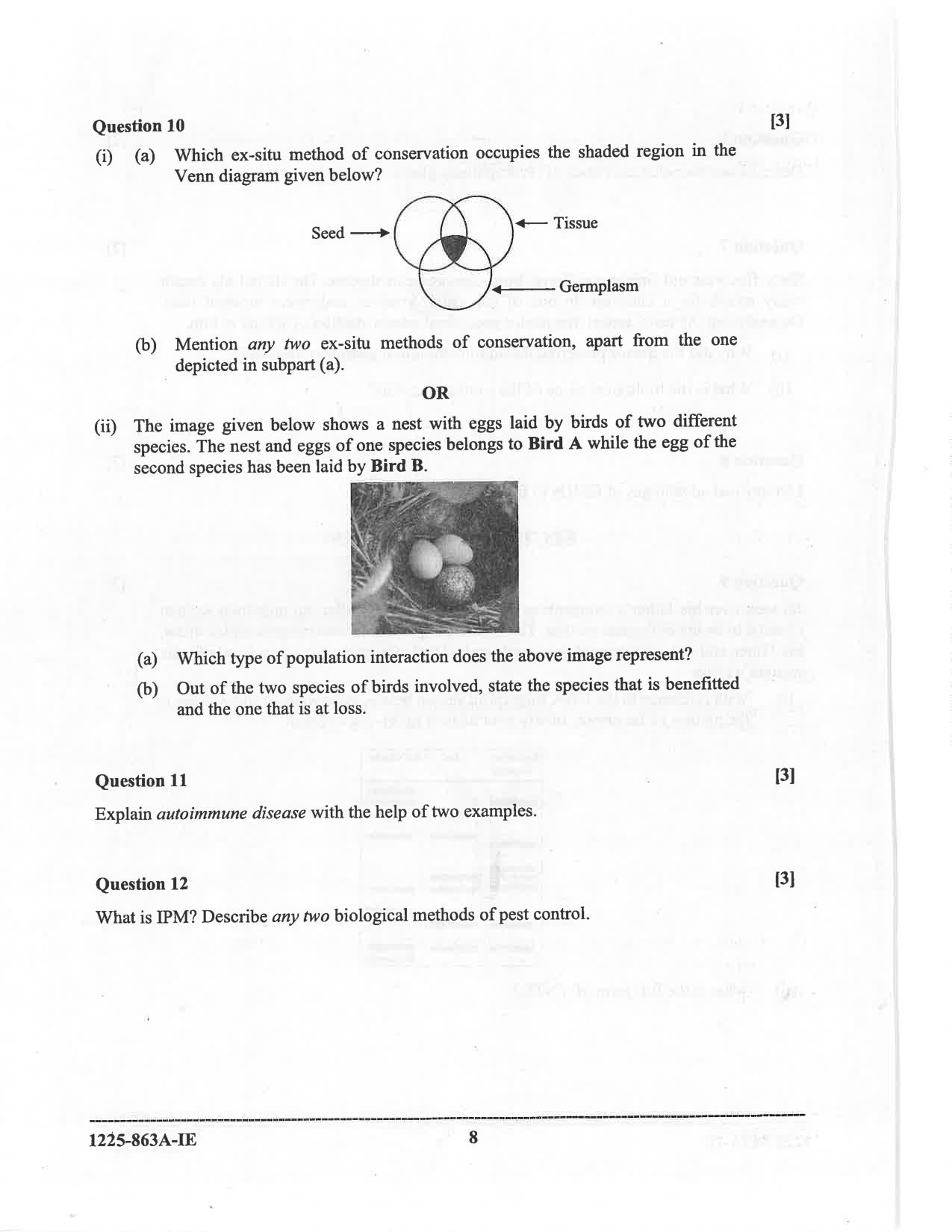 ISC 2025 Biology Improvement Examination Question Paper for Class 12 — page 8