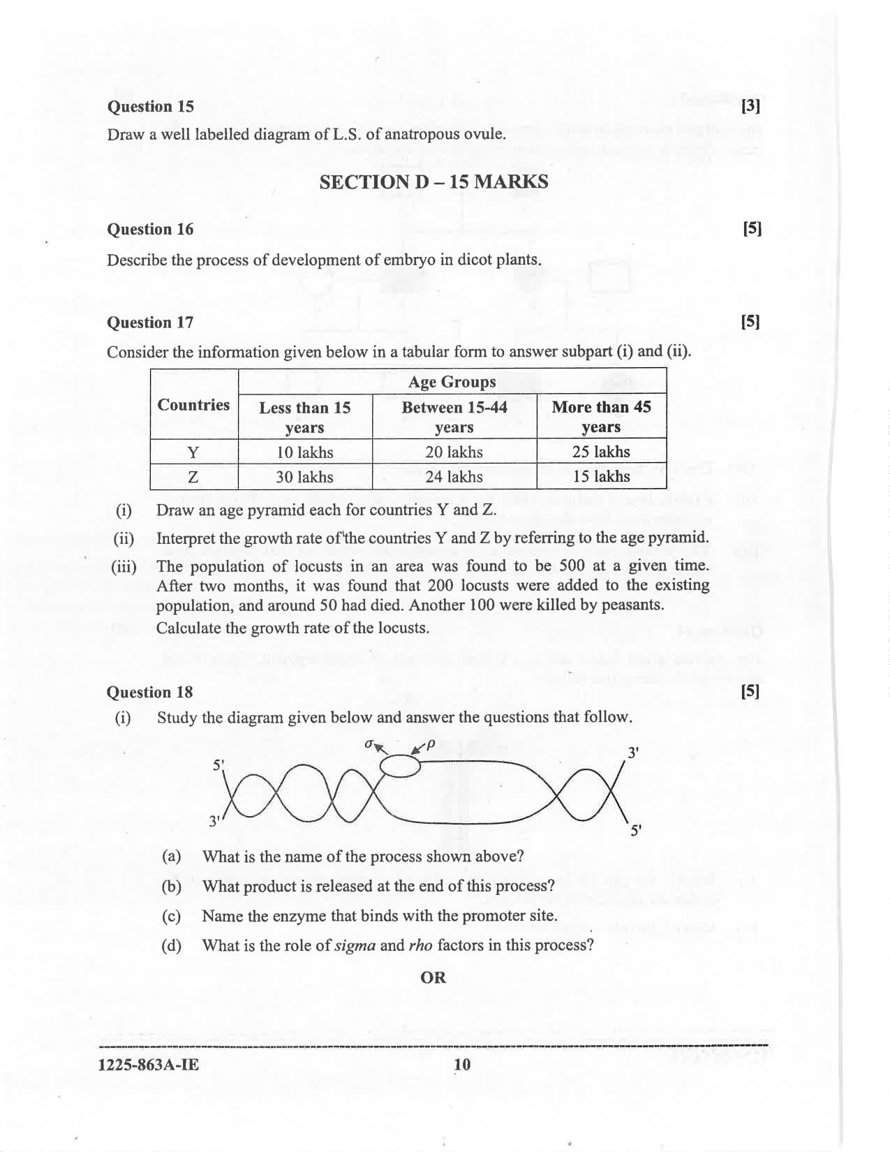 ISC 2025 Biology Improvement Examination Question Paper for Class 12 — page 10