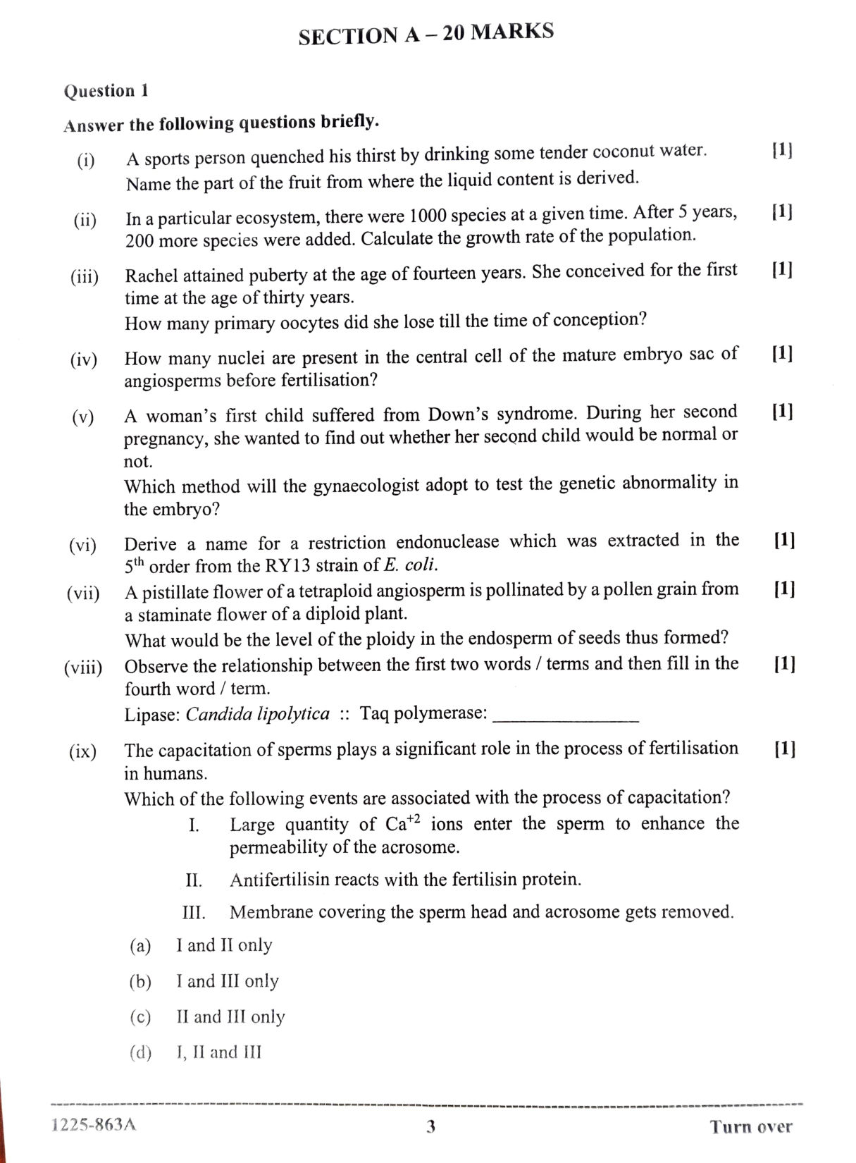 ISC 2025 Biology Question Paper for Class 12 — page 3