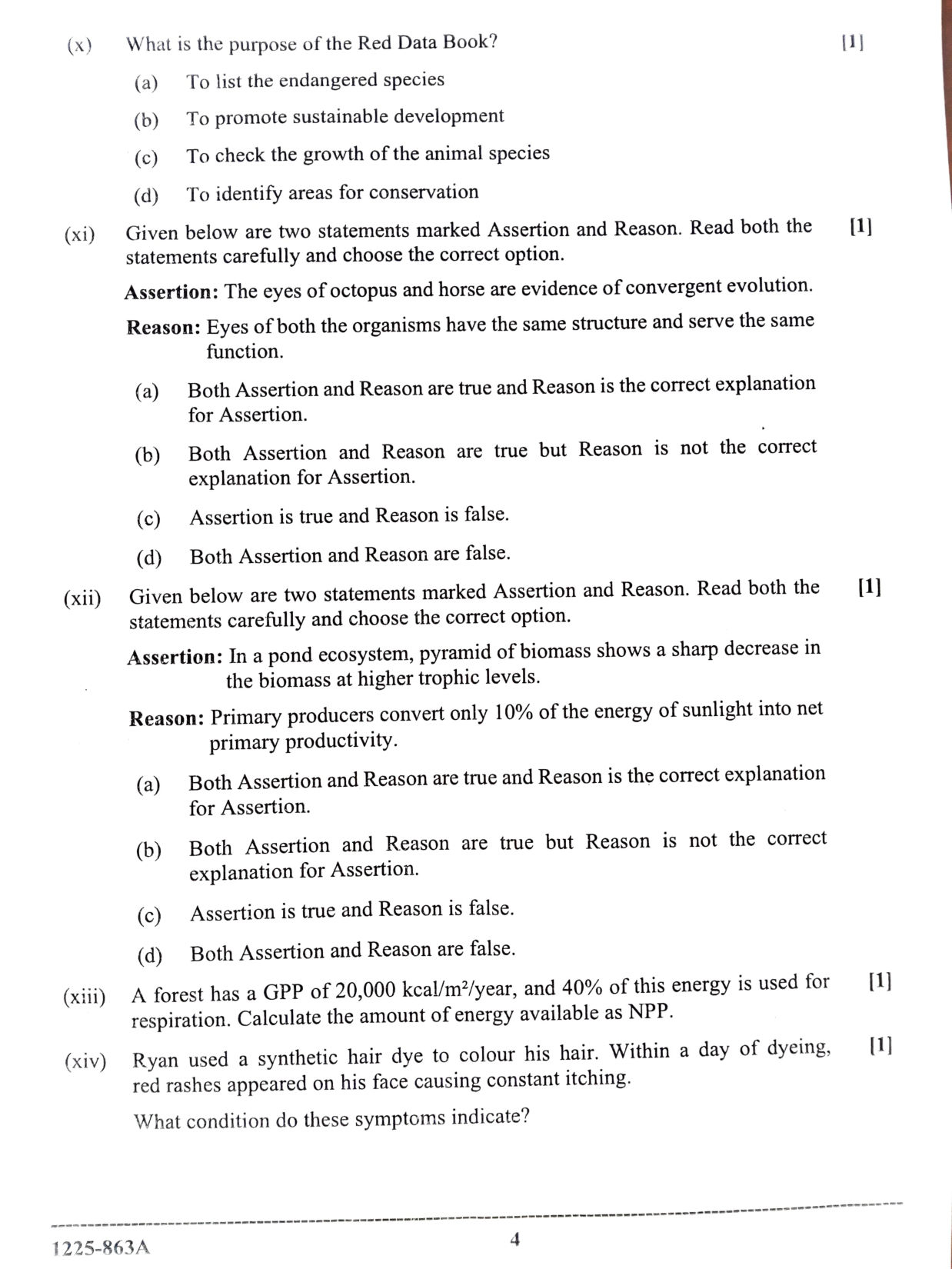 ISC 2025 Biology Question Paper for Class 12 — page 4