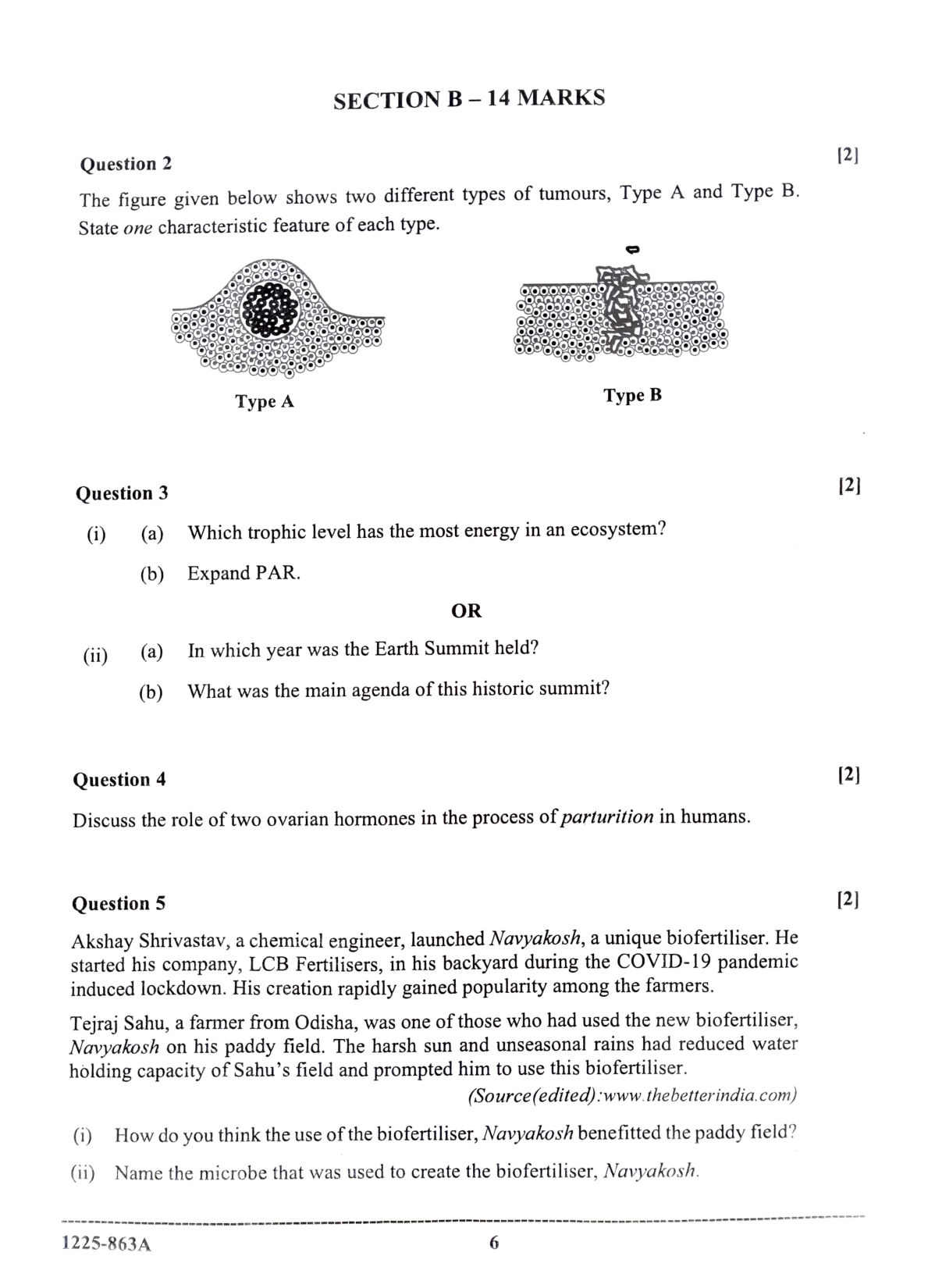 ISC 2025 Biology Question Paper for Class 12 — page 6