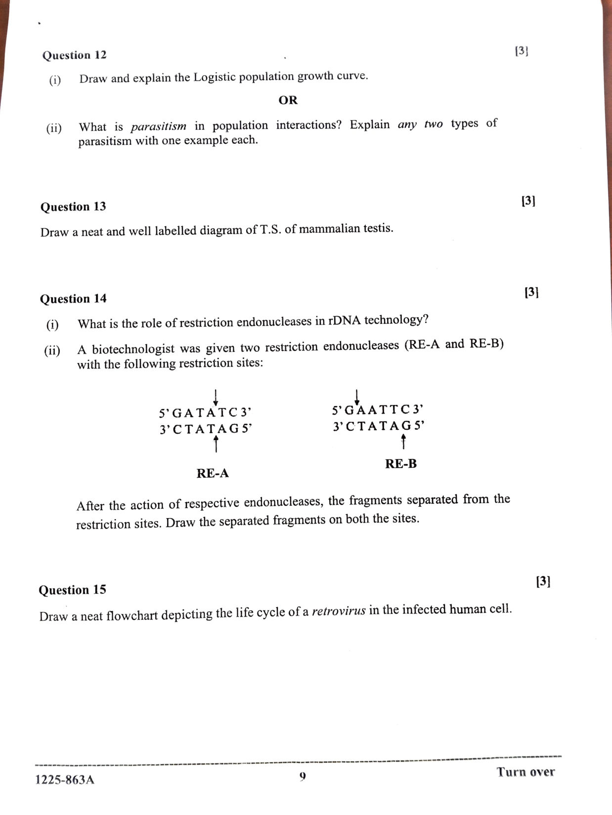 ISC 2025 Biology Question Paper for Class 12 — page 9