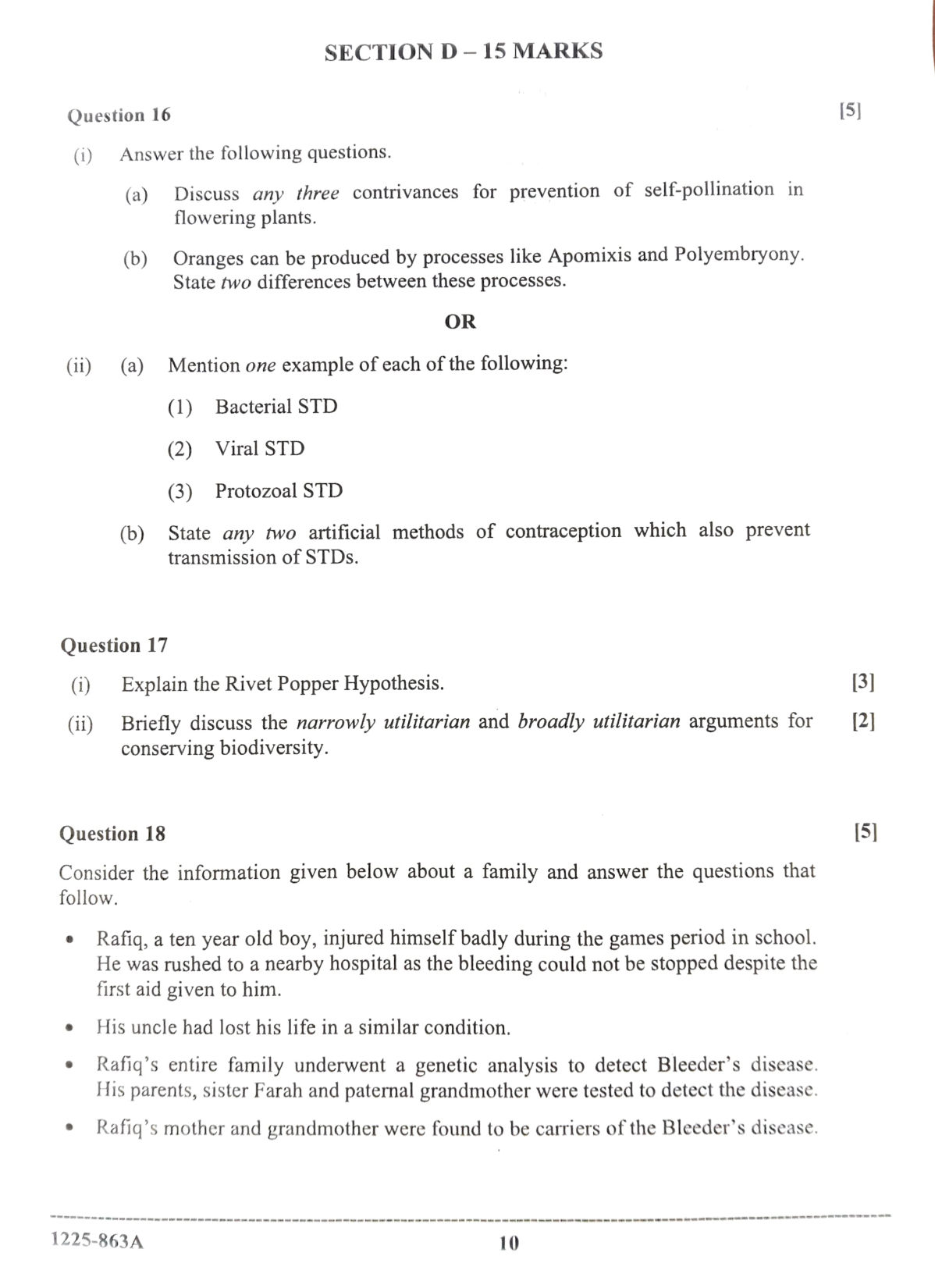ISC 2025 Biology Question Paper for Class 12 — page 10