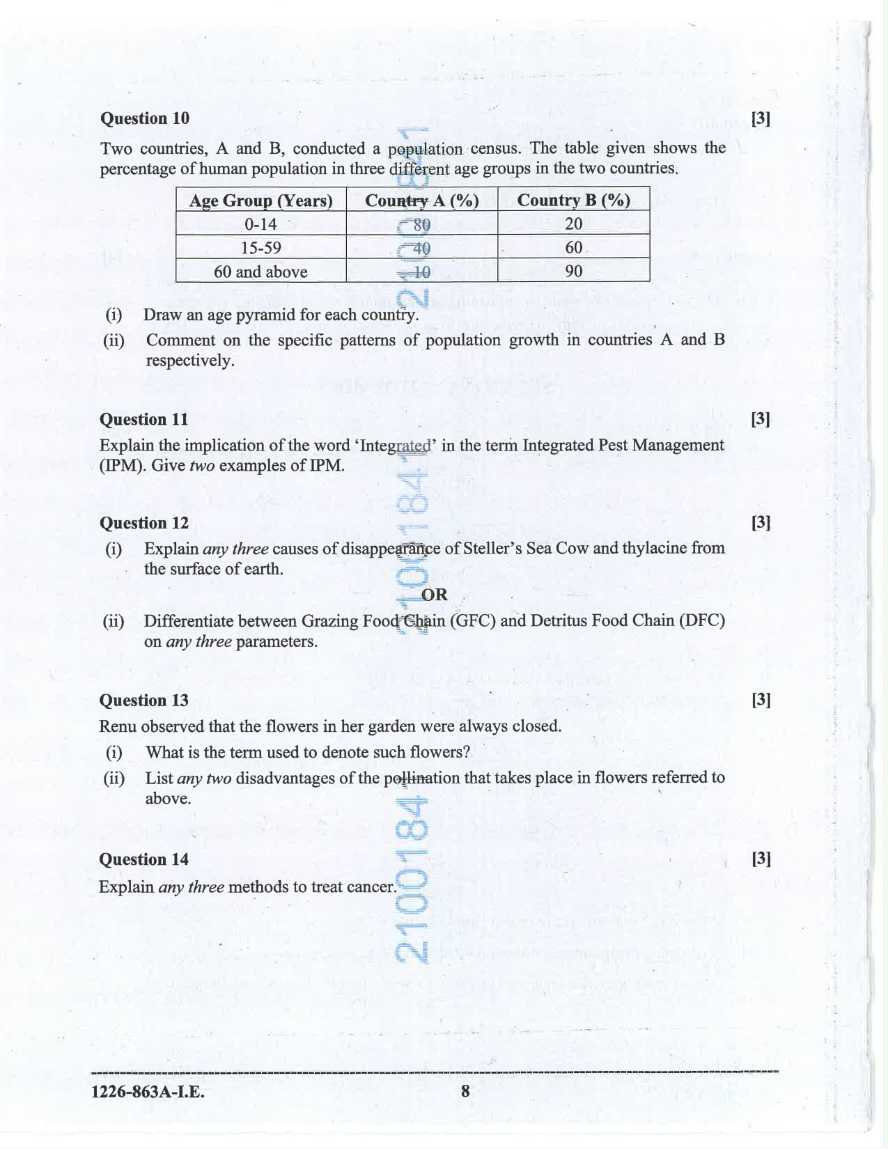 ISC 2026 Biology Improvement Examination Question Paper for Class 12 — page 8